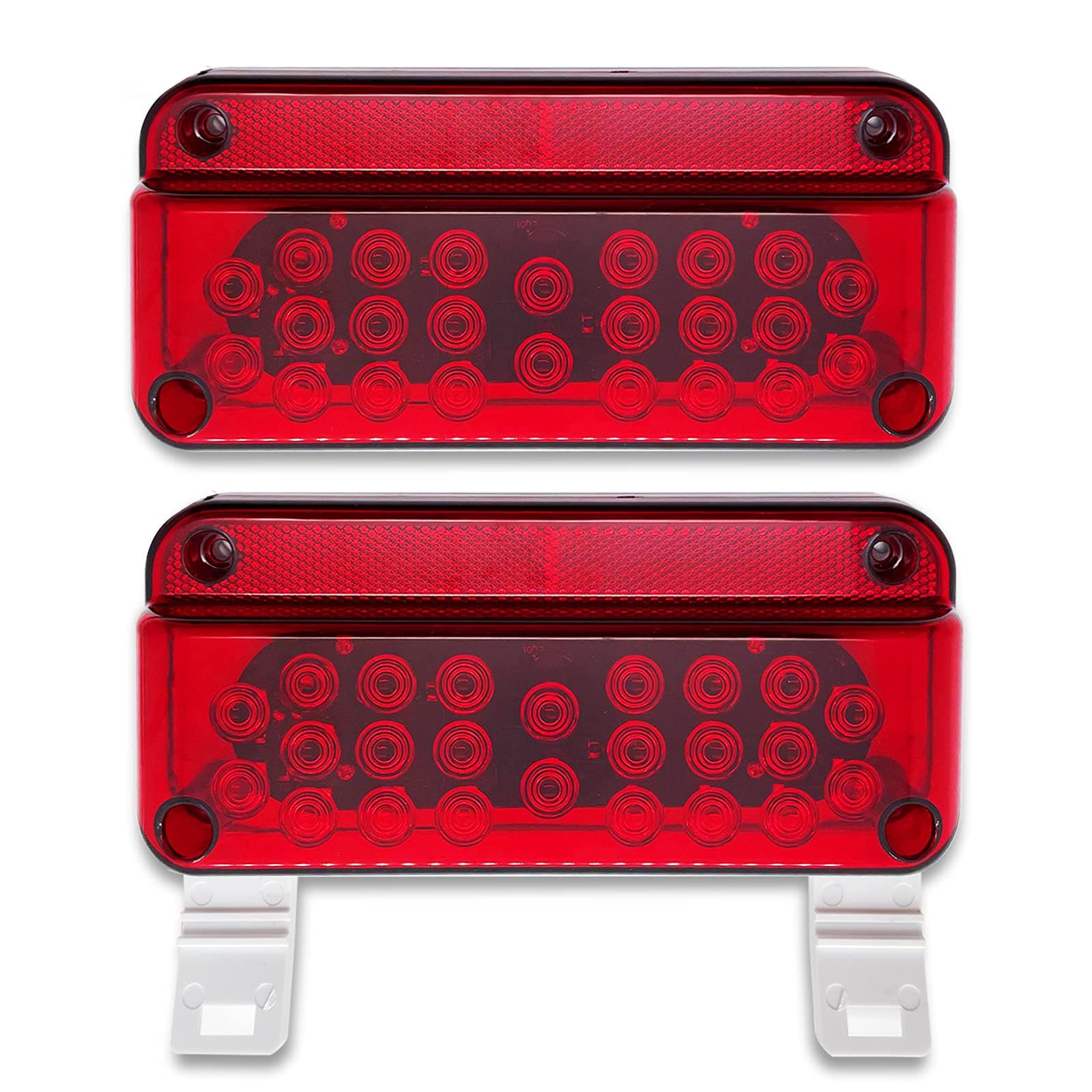 LED Trailer lights, RV Tail Lights LED, RV Brake Lights, RV Tail Lights Brake Stop Turn Trailer Lights, Camper Tail Lights With Red Reflex Surface Mount White Base Brackets Trailer Tail Lights