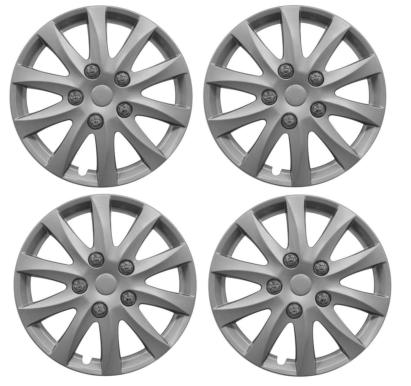 UKB4C 4x Wheel Trims Hub Caps 14" Covers fits Peugeot 106 107 108 206 207 208 in Silver