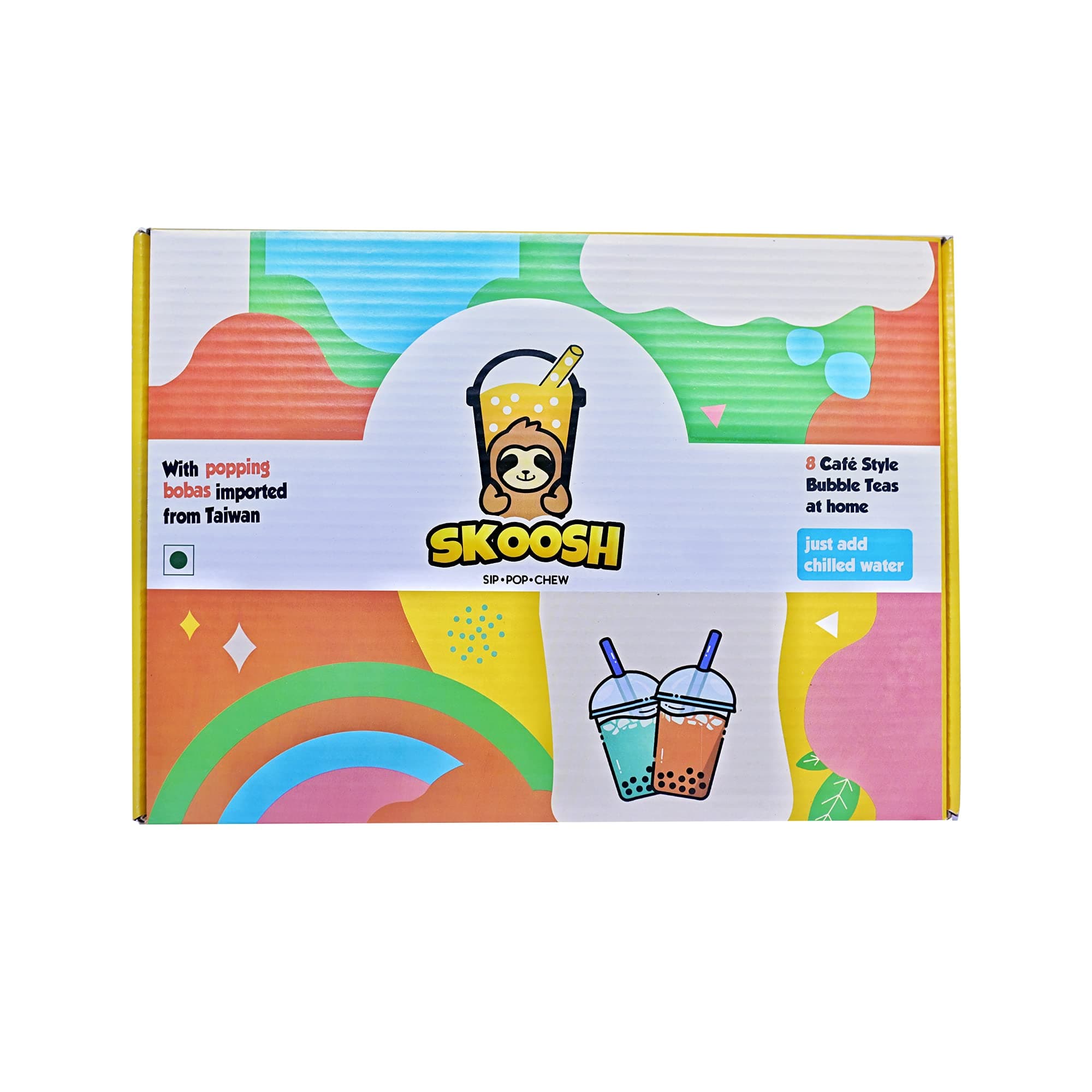 Skoosh - Popping Boba Bubble Tea - DIY Kit - Instant Cocktail / Mocktail Mix (8 X 350ml Drinks)