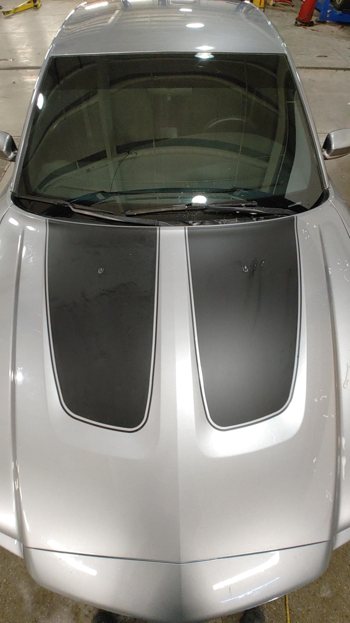 Pair of Matte Black Vinyl Hood Insert Stripe with pin Stripes Inlays Decal Decals Compatible with Any Model 2011 2012 2013 2014 Charger