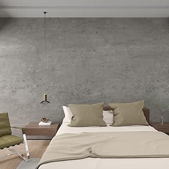 31"×591" 3D Extra Wide Thick Grey Concrete Wallpaper Peel Stick Large Size Light Gray Concrete Cement Contact Paper Vinyl Stained Matte Textured Wall Sticker for Office Bathroom Bedroom Walls