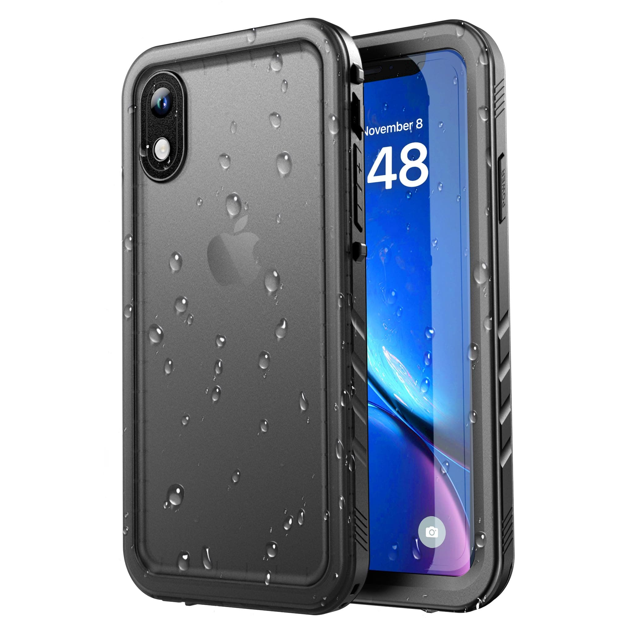SPORTLINK for iPhone XR Waterproof Case, Waterproof Shockproof Snowproof with Built-in Screen Protector Slim Case for iPhone XR 2018 Release (6.1 inch) Black