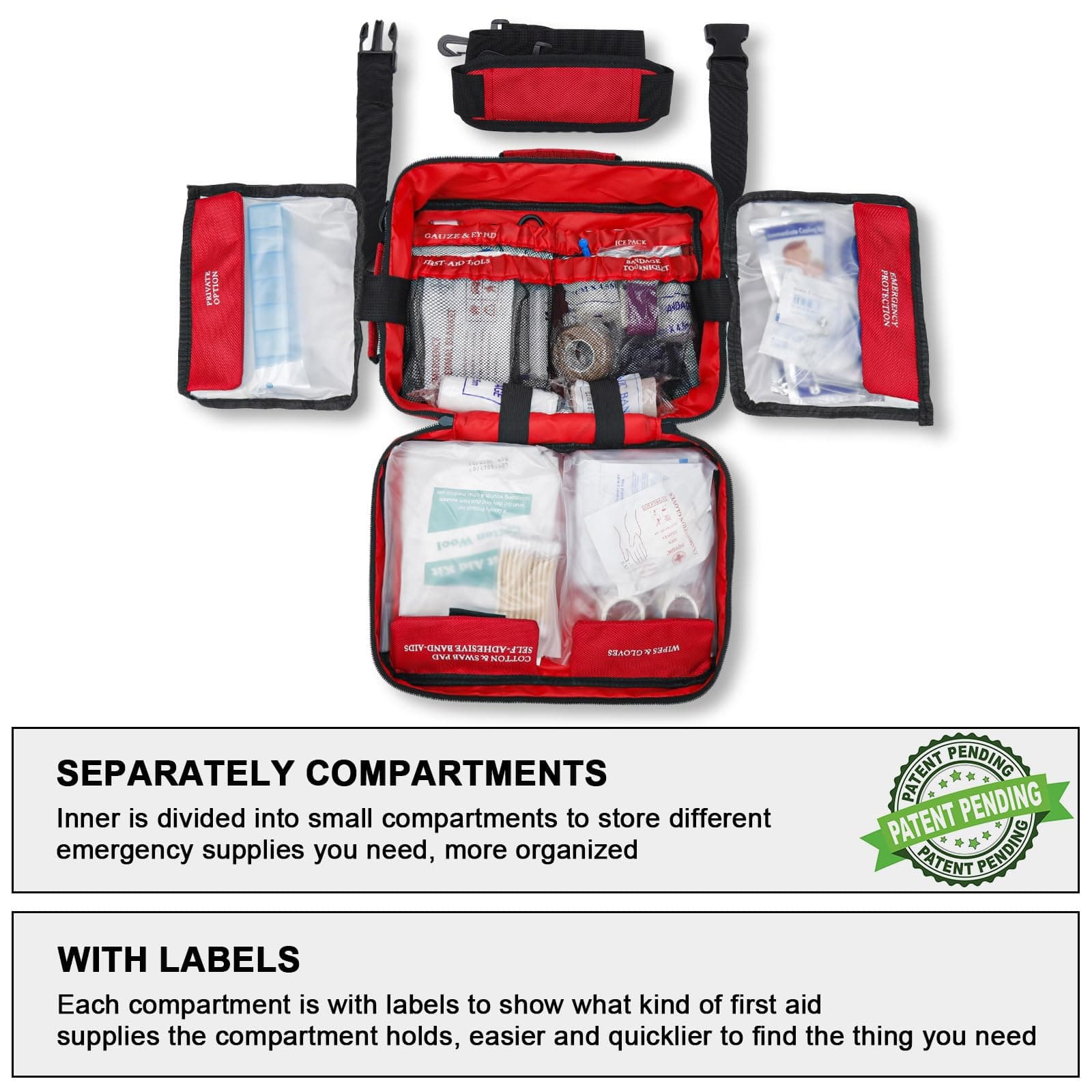 Poygik 420 Pcs Large First Aid Kit for Home, Car, Travel, Camping, Truck, Hiking, Sports, Office, Vehicles and Outdoor Emergencies - Kits