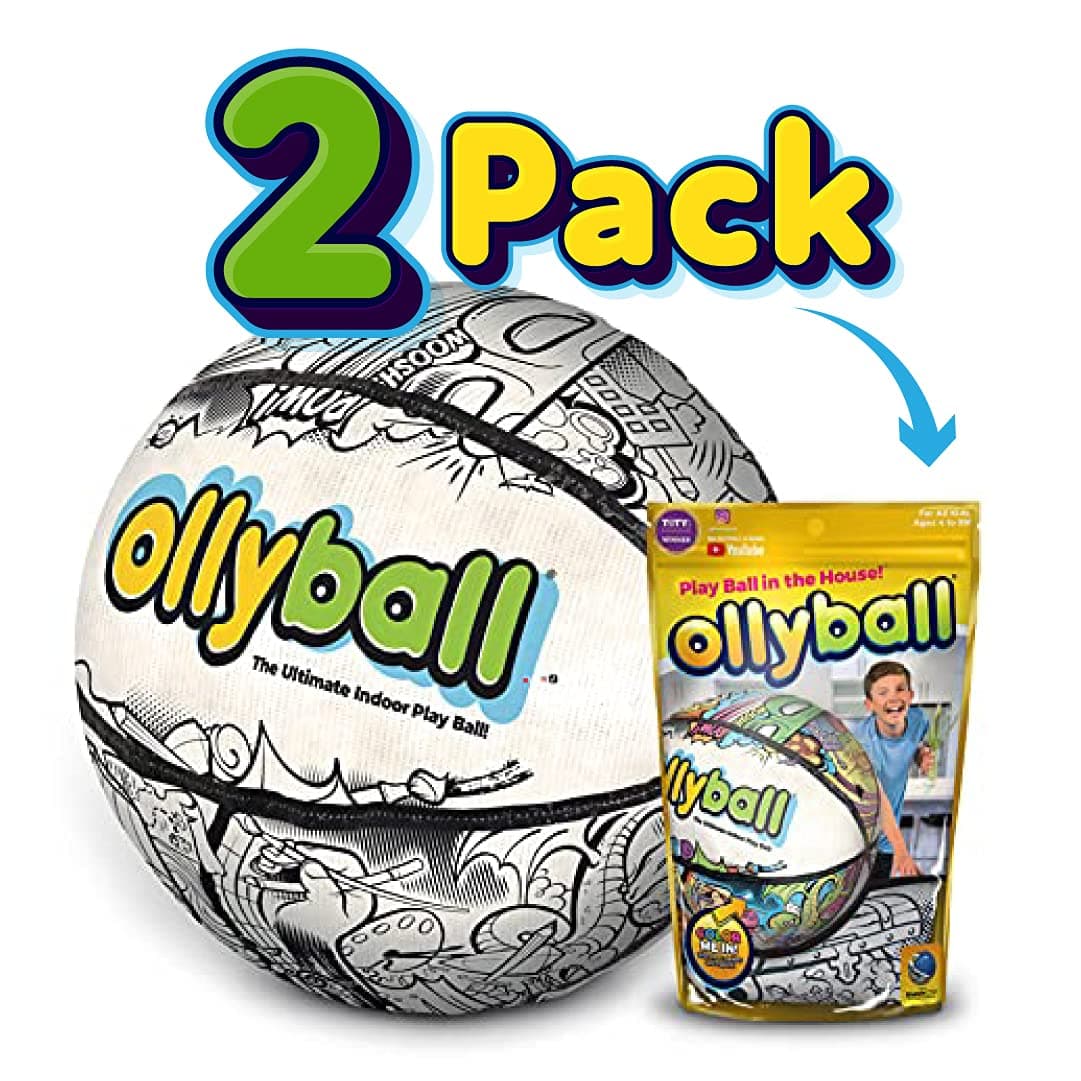 2-Pack Eco Pak Play Balls for Kids & Parents – Soccer Ball & Football for Indoor Activities with Patented KrunchCOR & Full-Force Indoor Play | Christmas Soccer Gifts for Boys & Girls