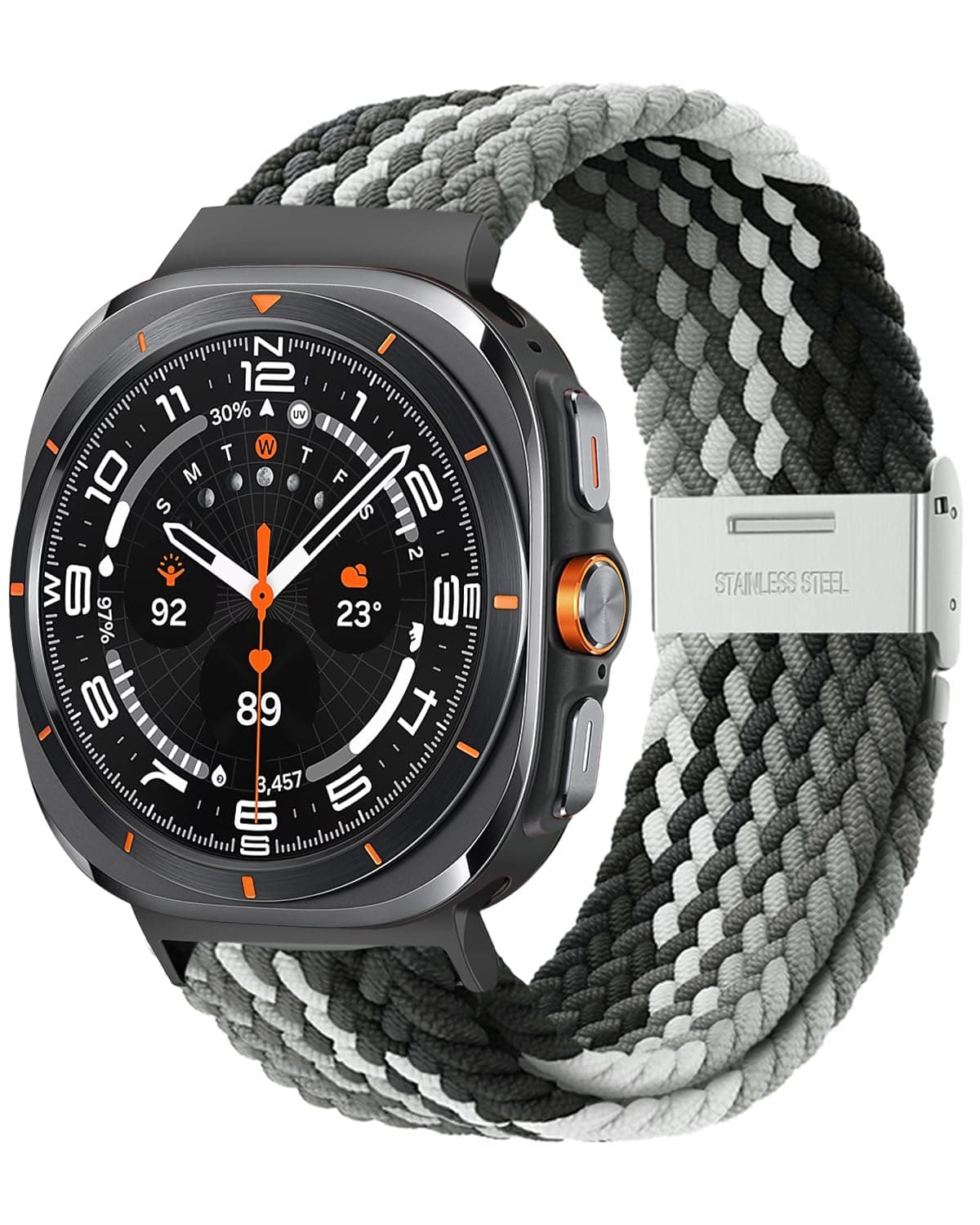 Braided Stretchy Band Compatible with Samsung Galaxy Watch Ultra Bands 47mm, Quick-Drying Breathable Nylon Sport Strap for Samsung Watch 7/8 Ultra (2025/2024) Men Women