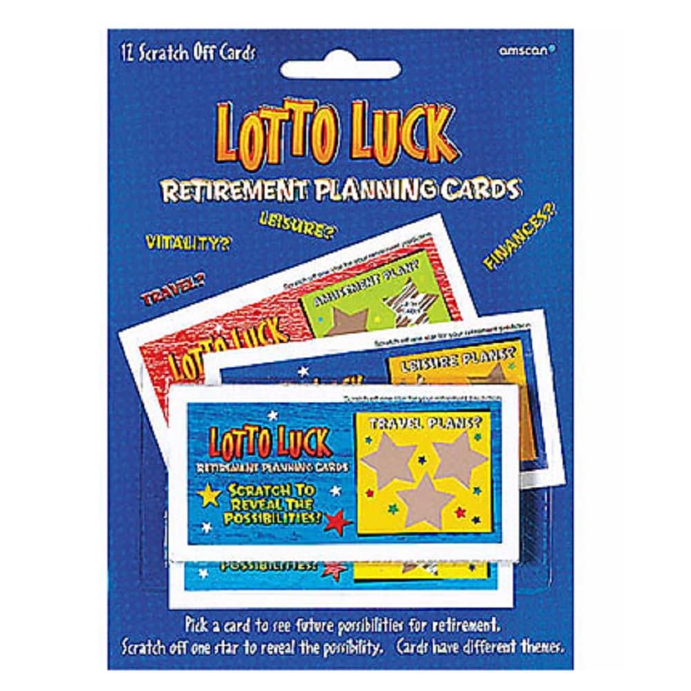 12 ct Retirement Planning Scratch off Lotto Luck Cards - Fun Novelty Gift