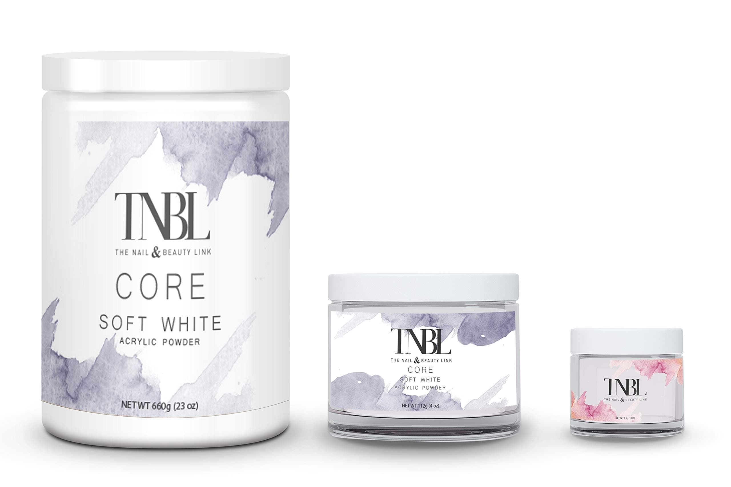 TNBLCORE POWDER ACRYLIC SYSTEM **SELECT YOUR COLOUR AND SIZE** (1oz, Soft White)