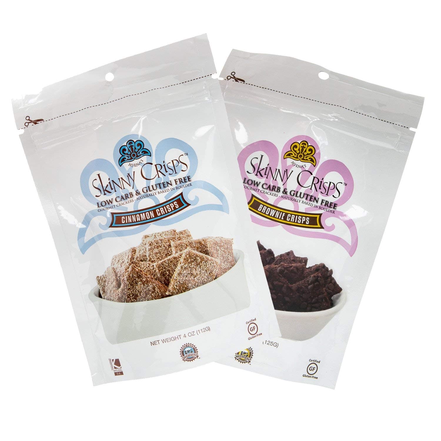 Skinny Crisps Cinnamon-Brownie Gluten Free Crackers 2-Bag Combo Pack