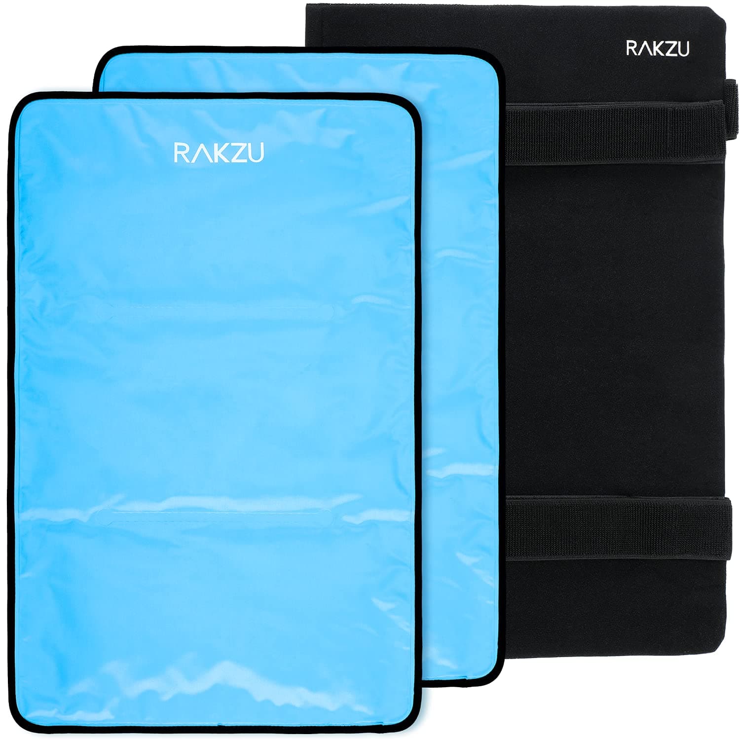 Ice Pack for Injuries Reusable: RAKZU Extra Large 13" x 21.5" Ice Packs Hot Cold Therapy Gel Pack with Wrap Flexible Long Lasting Pain Relief for Back Knee Legs Shoulders Injuries Aches 2 Pack