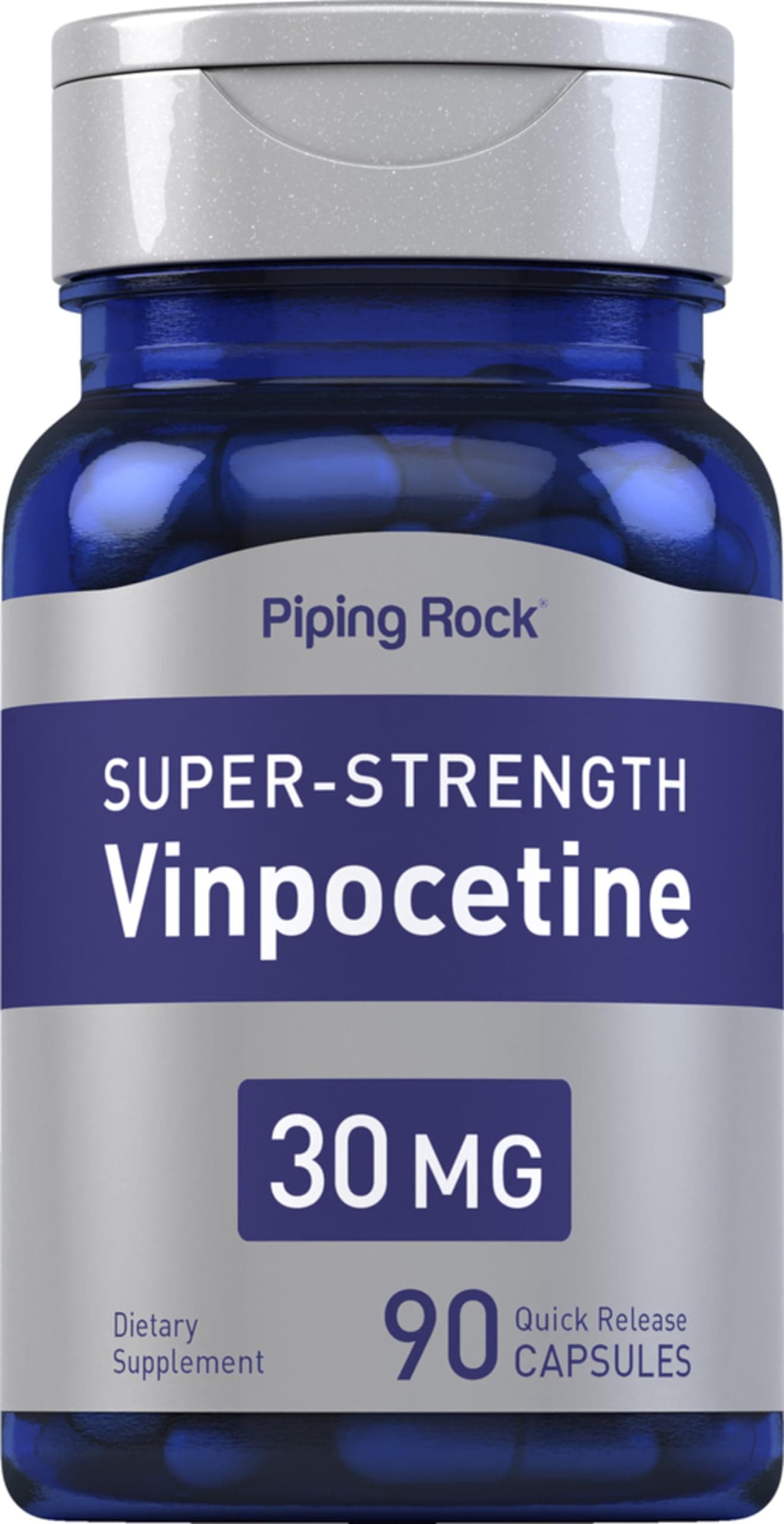 Piping Rock Vinpocetine 30mg | 90 Capsules | Super-Strength Supplement | Non-GMO, Gluten Free