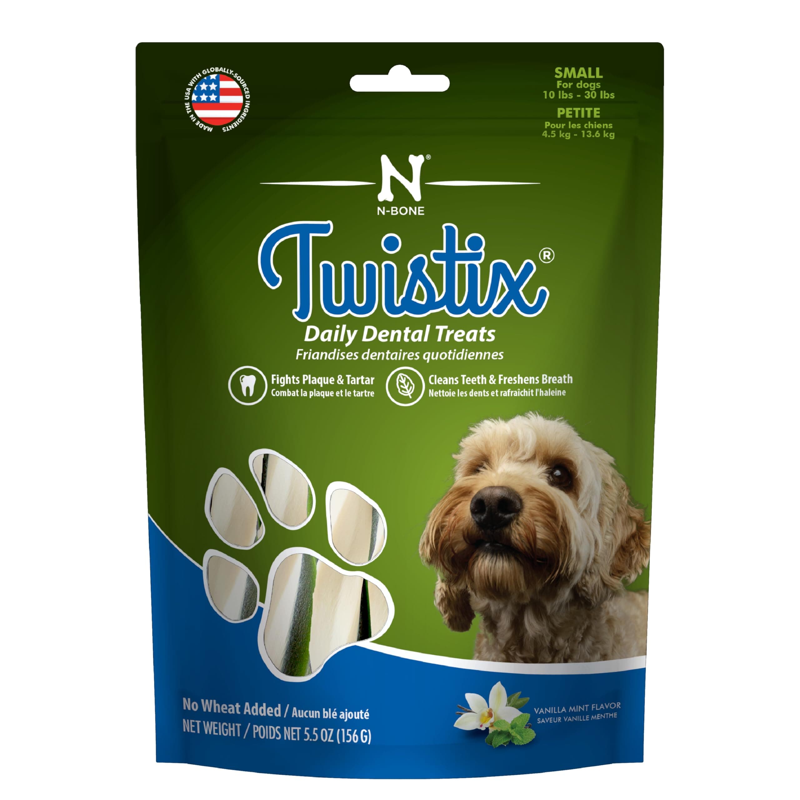 Twistix 5.5-Ounce Original Dental Chew Treats For Dogs, Small, Vanilla Mint Flavor