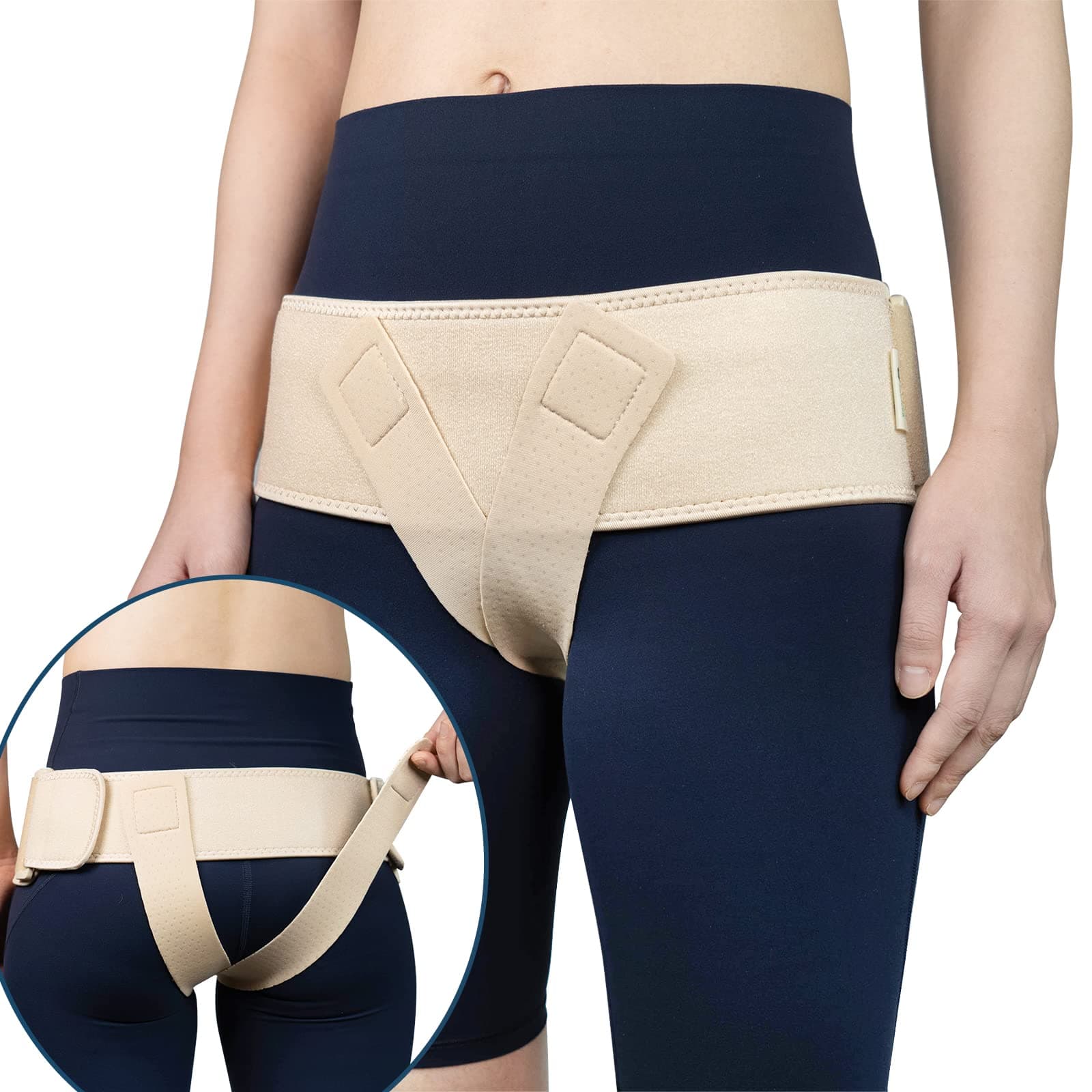 V-Sling Pelvic Support Belt for Prolapse, Pregnancy SPD, r Varicosities, LCS, Pelvic Floor, Organ Prolapse Support Relieve Tilted or Twisted Pelvis Girdle Pain (Beige Medium)
