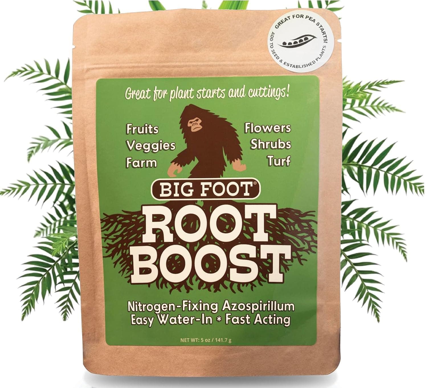 BIG FOOT ROOT BOOST AZOSpirillum - Plant booster and All-Natural Rooting Powder - Water-in for New and Established plants - NITROGEN FIXING Bacteria