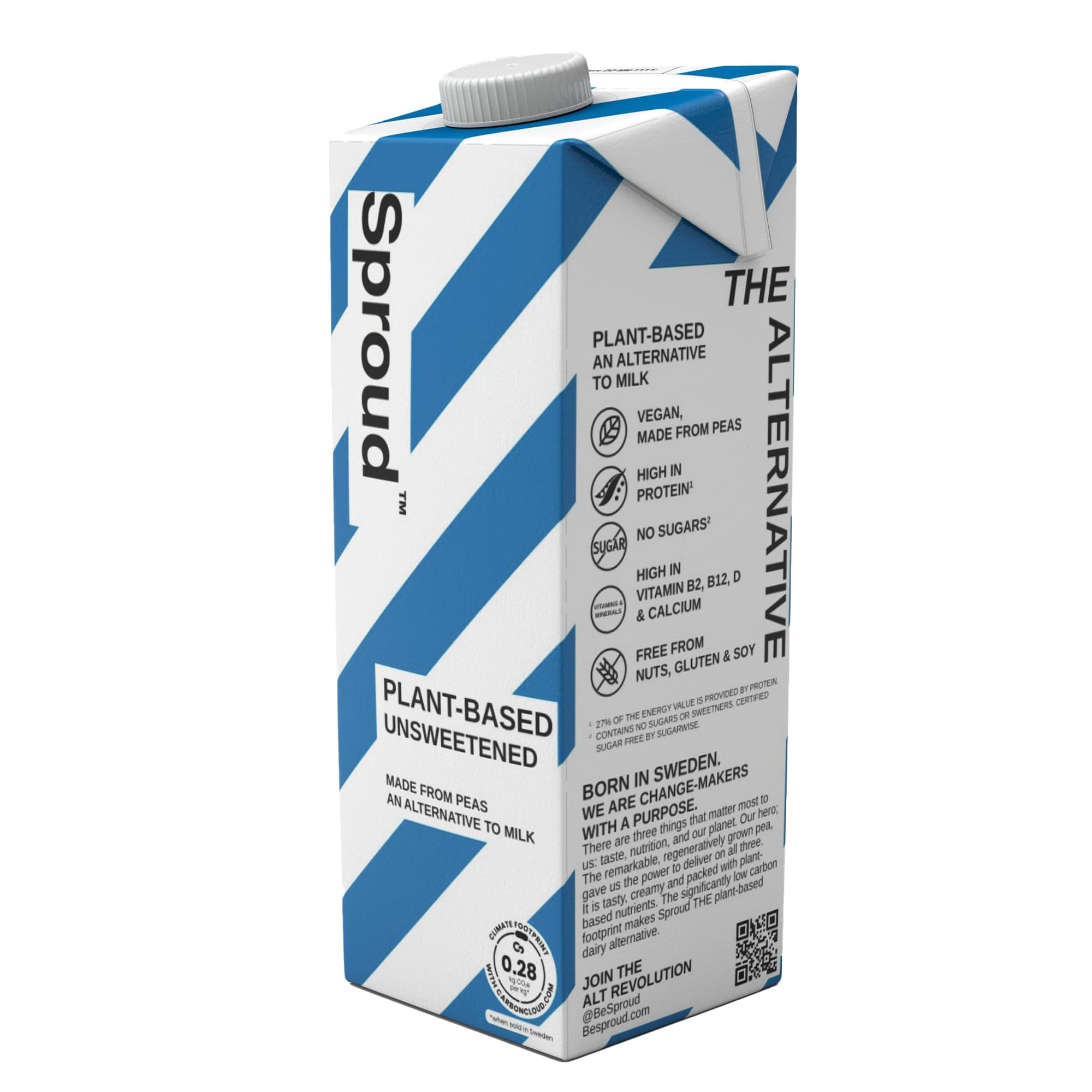 Sproud Plant-Based Unsweetened Powered by Peas, 1 Litre