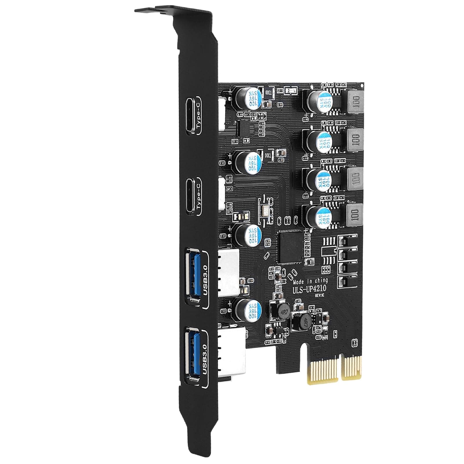 Sinefine 4 Ports PCI-E to USB 3.0 Expansion Card (2 USB Type-A and 2 USB Type-C Ports), Internal Converter PCI Express Expansion Card for Desktop PC Card