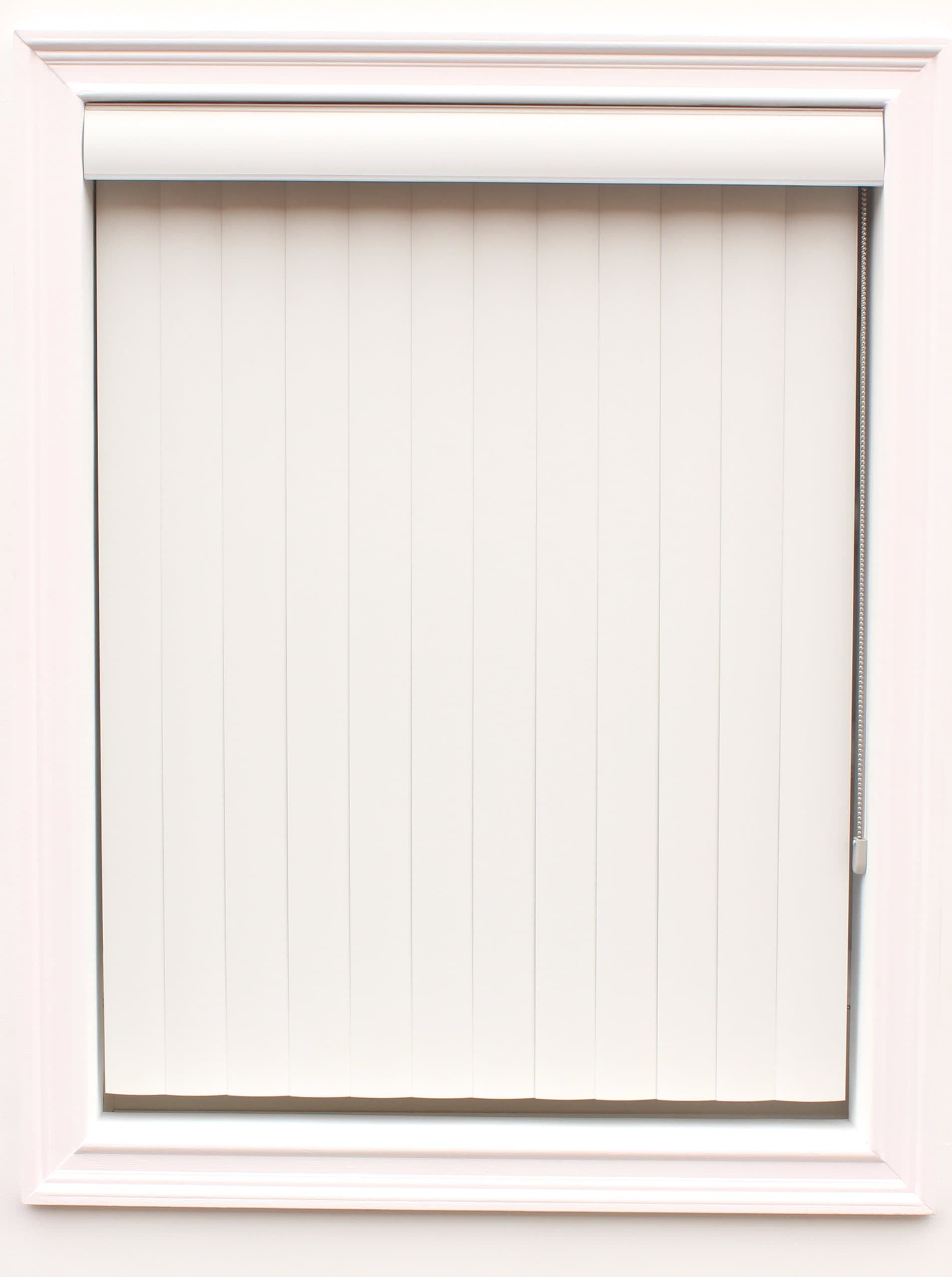 New Age Blinds Curved Vertical Blinds, Center Opening, Inside Mount, 24-3/4 by 42 Â3/4-Inch, Polar