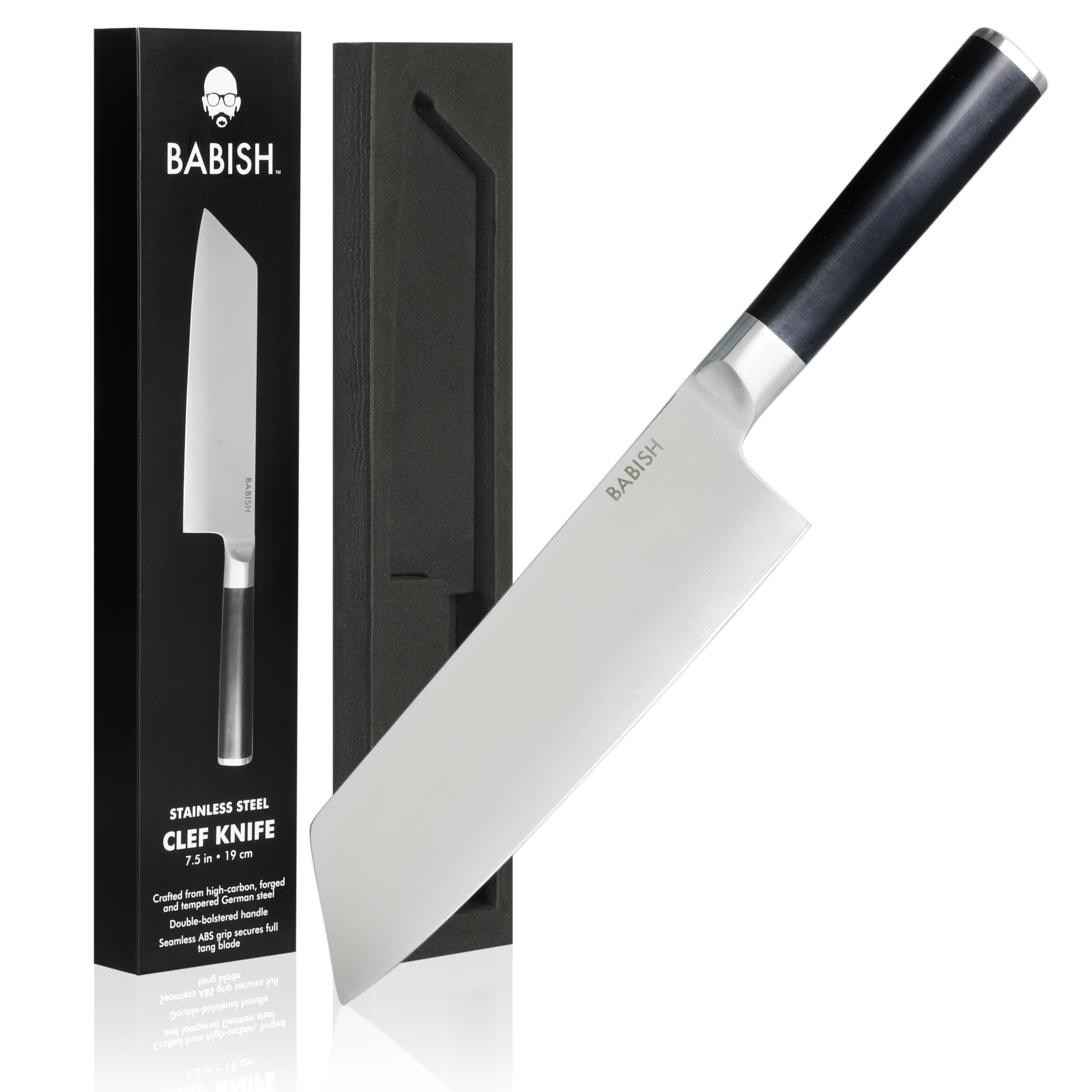 High-Carbon 1.4116 German Steel Cutlery, 7.5" Clef (Cleaver + Chef) Kitchen Knife, Good Housekeeping Standout Knife of 2022