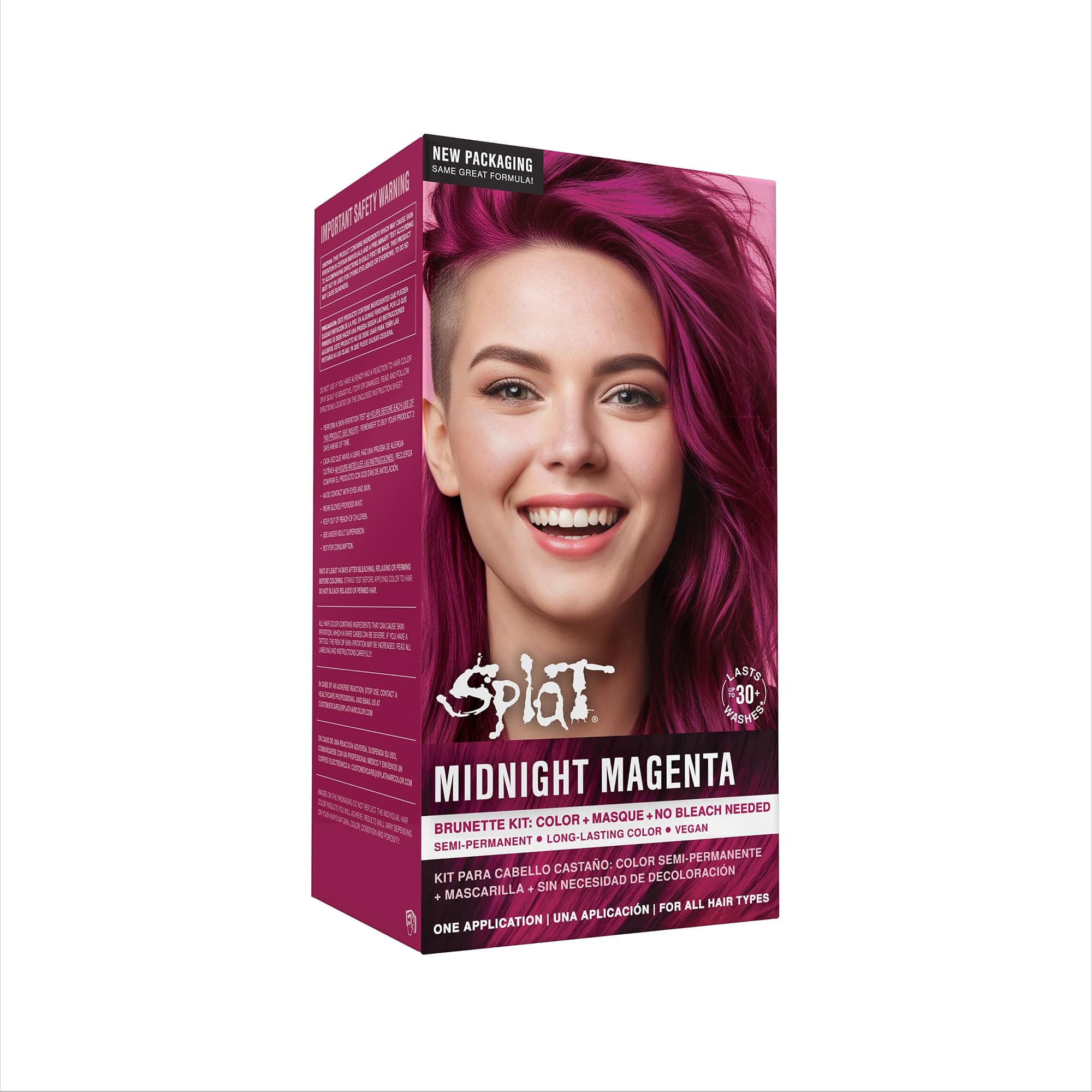 Midnight Magenta Semi-Permanent Long Lasting Hair Dye Kit, Vegan and Cruelty-Free 1PK