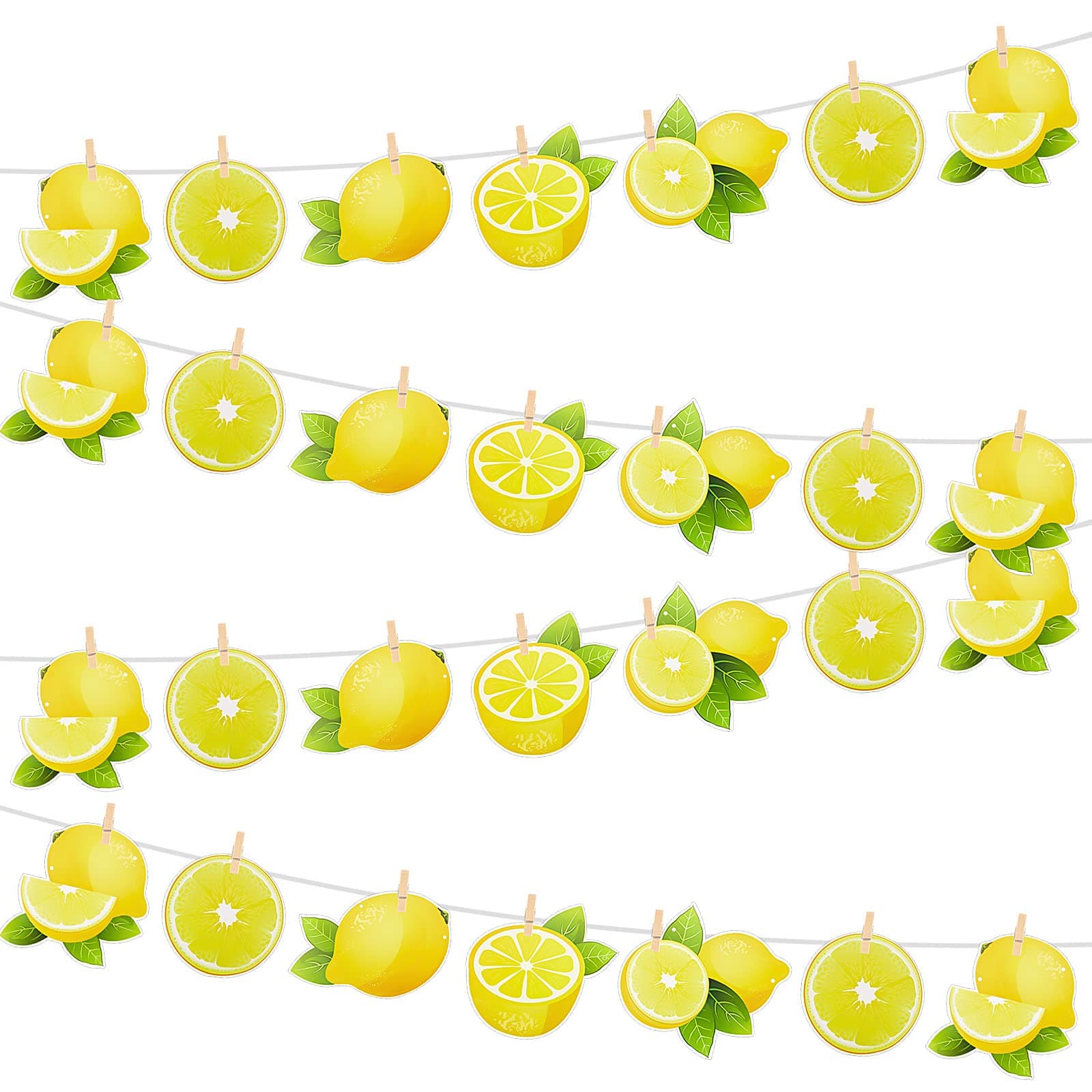 Lewtemi 4 Pcs Lemon Banner Citrus Lemonade Party Sign Lemon Party Decorations Yellow Lime Birthday Decorations for Boy Girl Baby Kids DIY First Bday Bridal Kitchen Shower Theme Decor