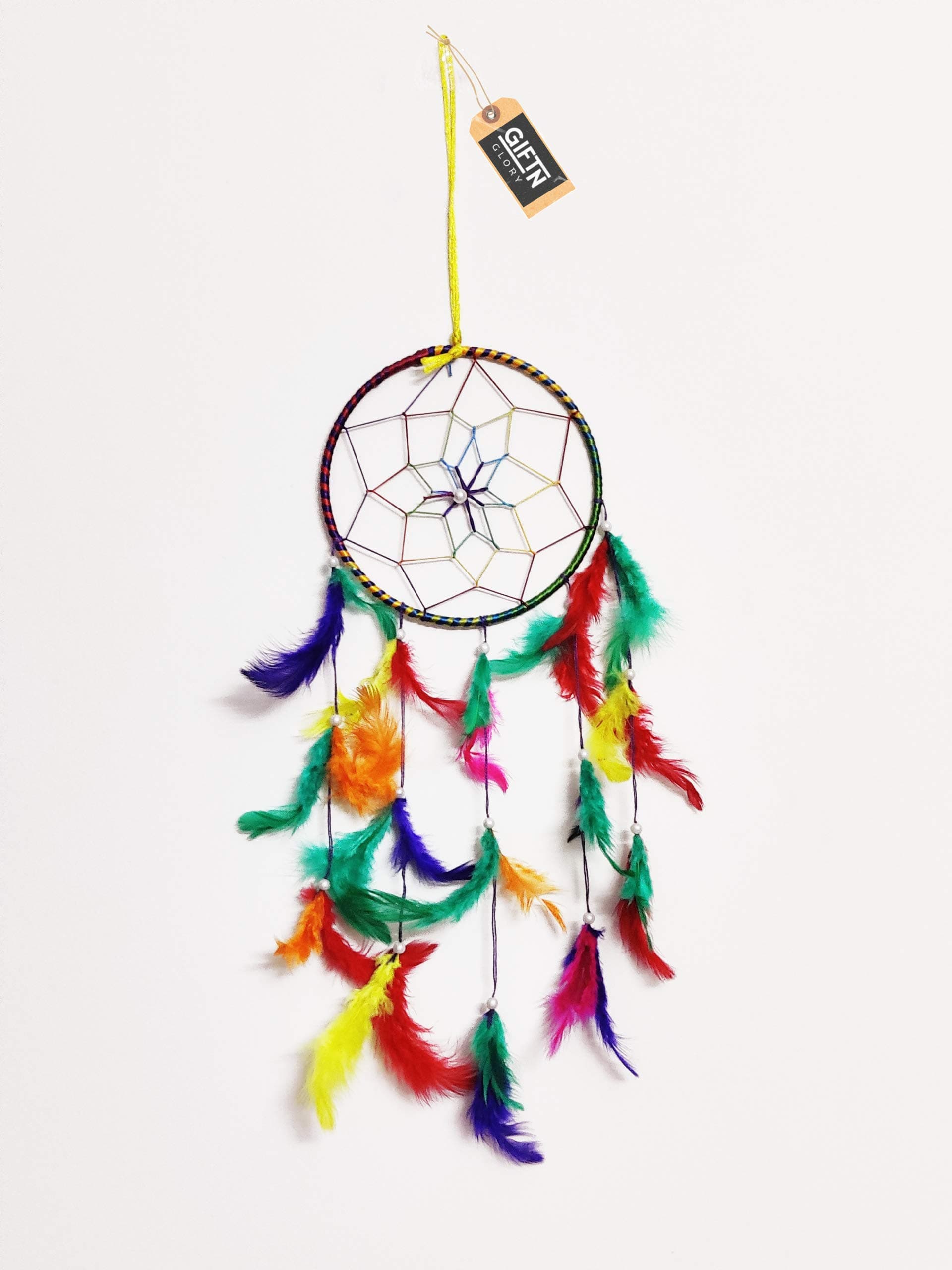 GiftnGlory Dream Catcher Wall Hanging, to Attract Positive Dreams | 1 Circle Multi Color |