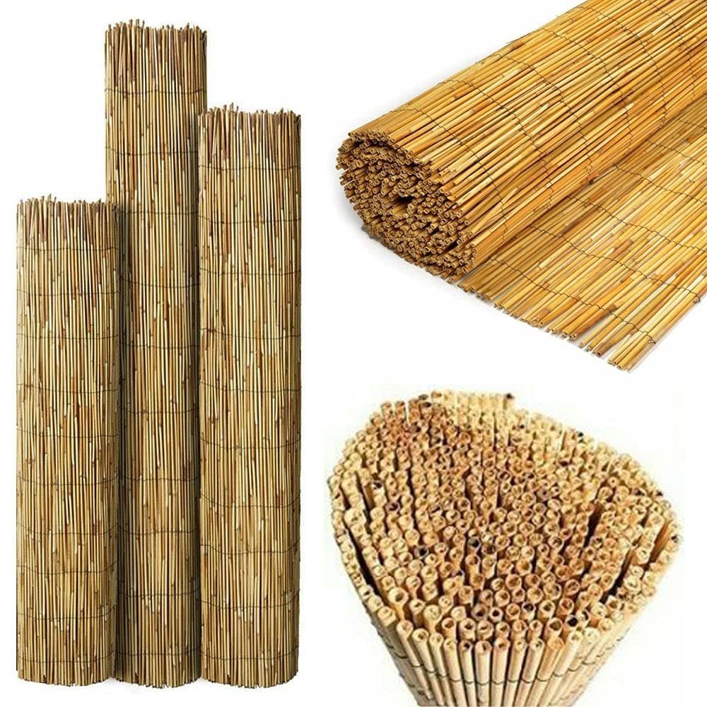 Quality Garden Natural Peeled Reed Fence Screen Roll Panel Best for Outdoor Privacy, Fencing Screening Wooden Fence Walls Sun/Wind Protection [ 1 x 4 meter ]