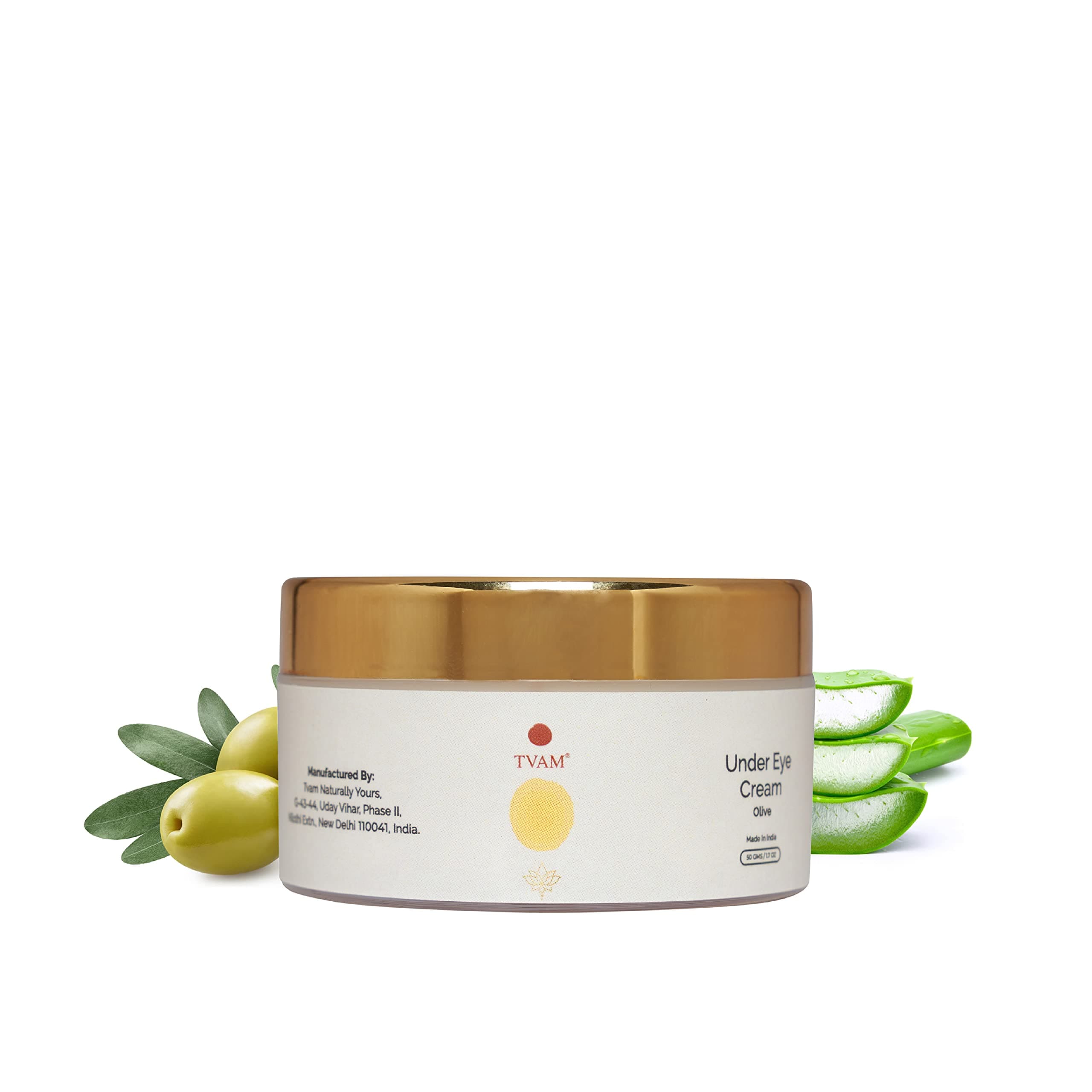 TVAM Under Eye Cream | Olive & Sandalwood | For Tired Eyes, Dark Circles, Puffiness & Fine Lines - 50gms