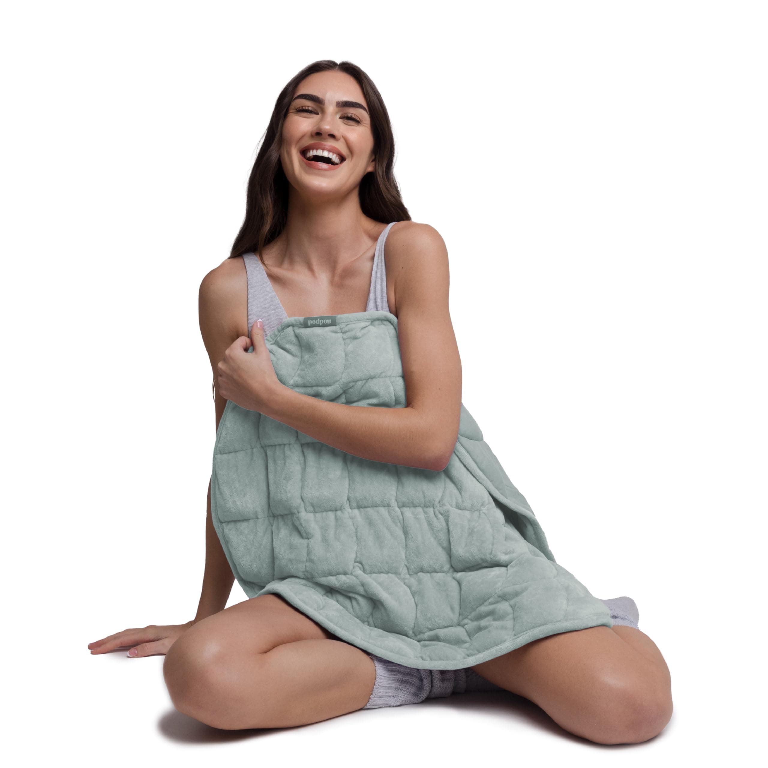 nodpod Body 6.5lb Patented Compact Weighted Blanket I Perfect for Relaxation, Sleeping & Travel l I Glass Bead Filled, Machine Washable (29" x 24") - Sage