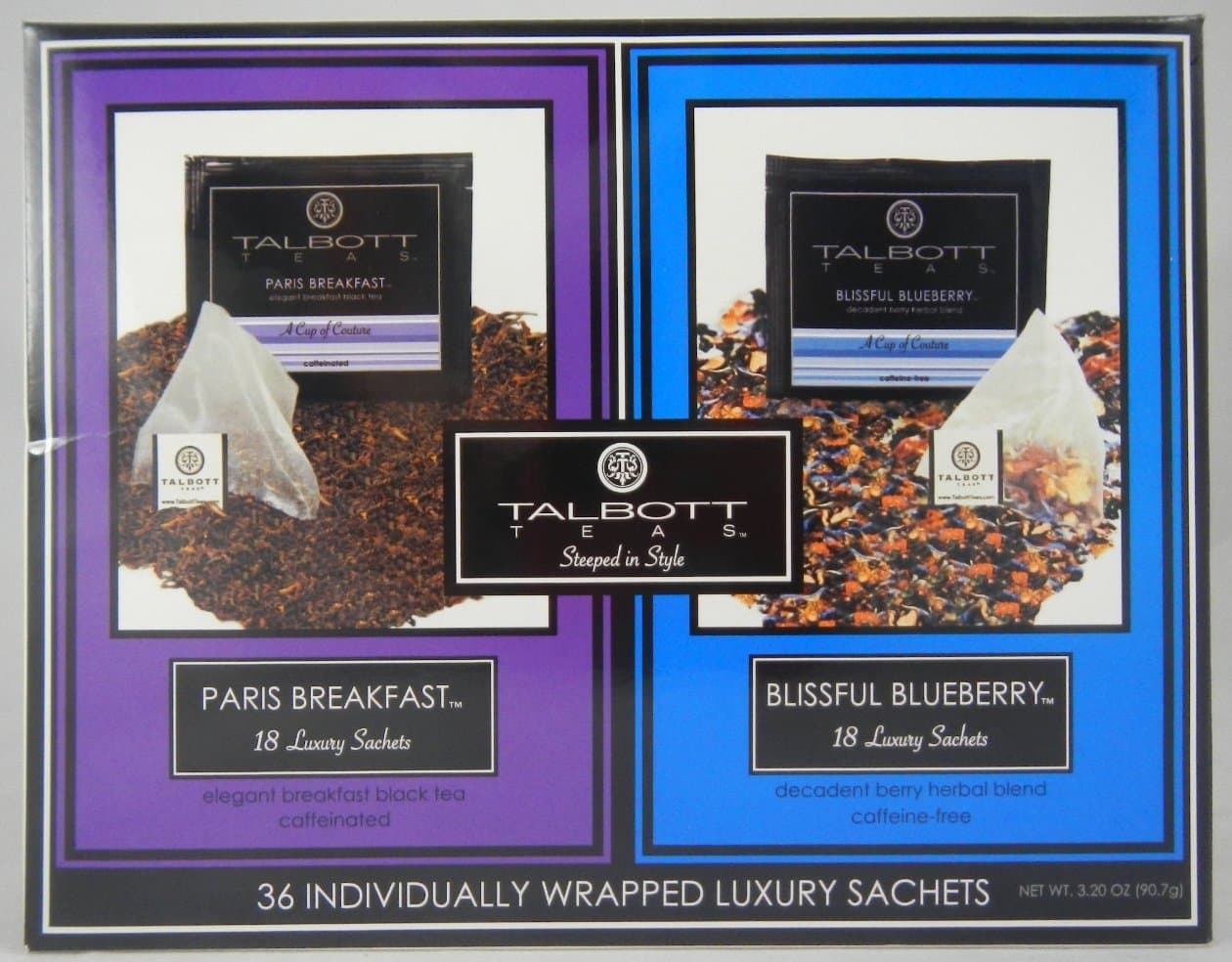 Talbott Tea 36 Luxury Sachets 18 Paris Breakfast 18 Blissful Blueberry