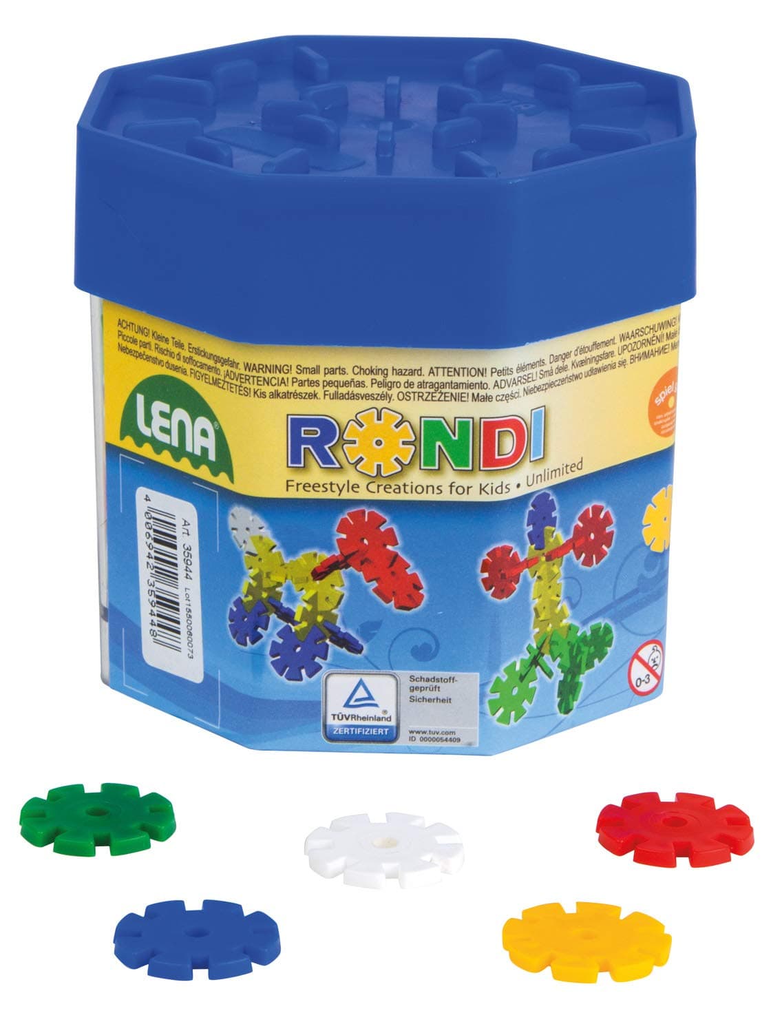 Lena Simm Marketing GmbH Simm Marketing Rondi Construction Box with 170 Pieces, 25 mm 35945 Construction Play Set