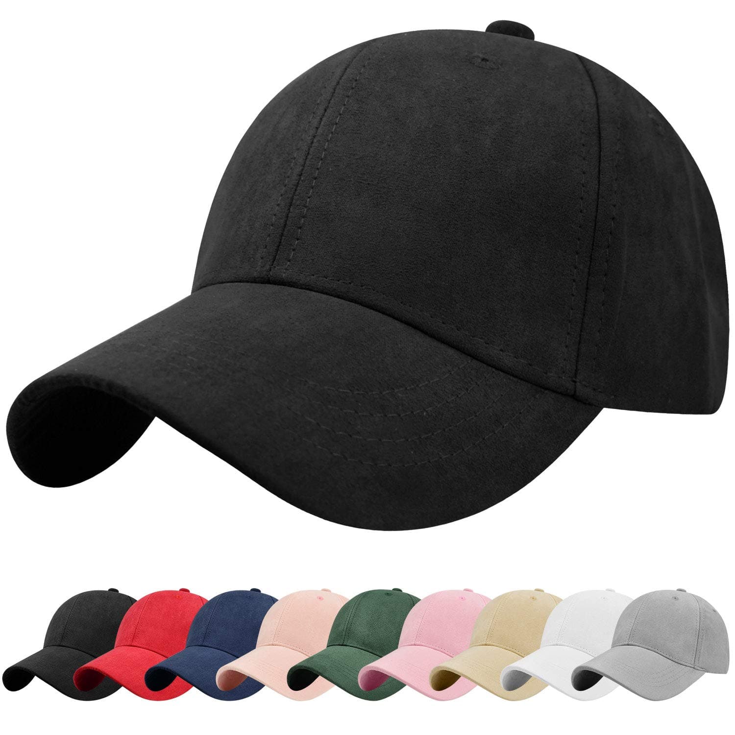 VoqeenUnisex Vintage Suede Baseball-Cap Adjustable Breathable Hat Plain