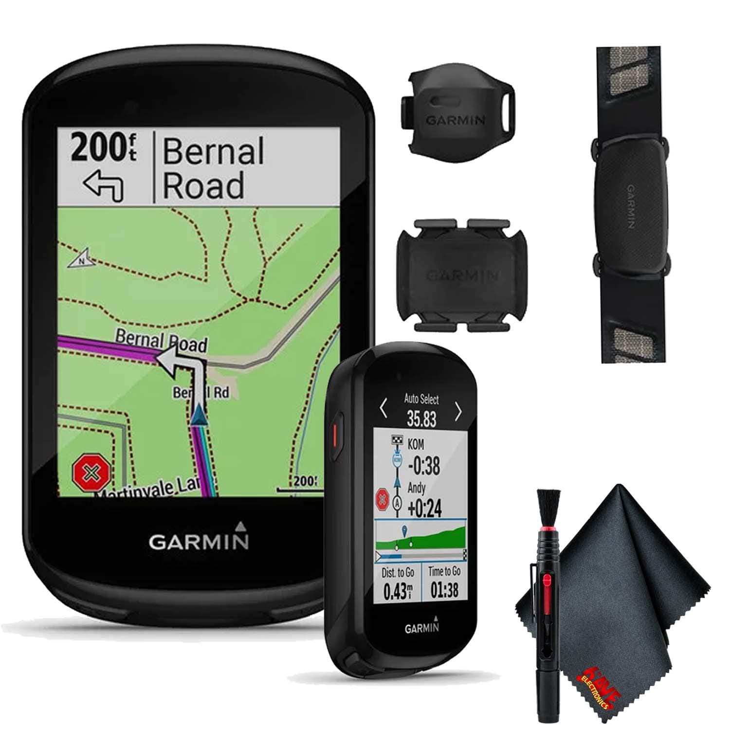 Garmin Edge 830 Sensor Bundle, Touchscreen GPS Cycling/Bike Computer with Mapping, Dynamic Performance Monitoring and Popularity Routing, Includes Speed and Cadence Sensor and HR Monitor
