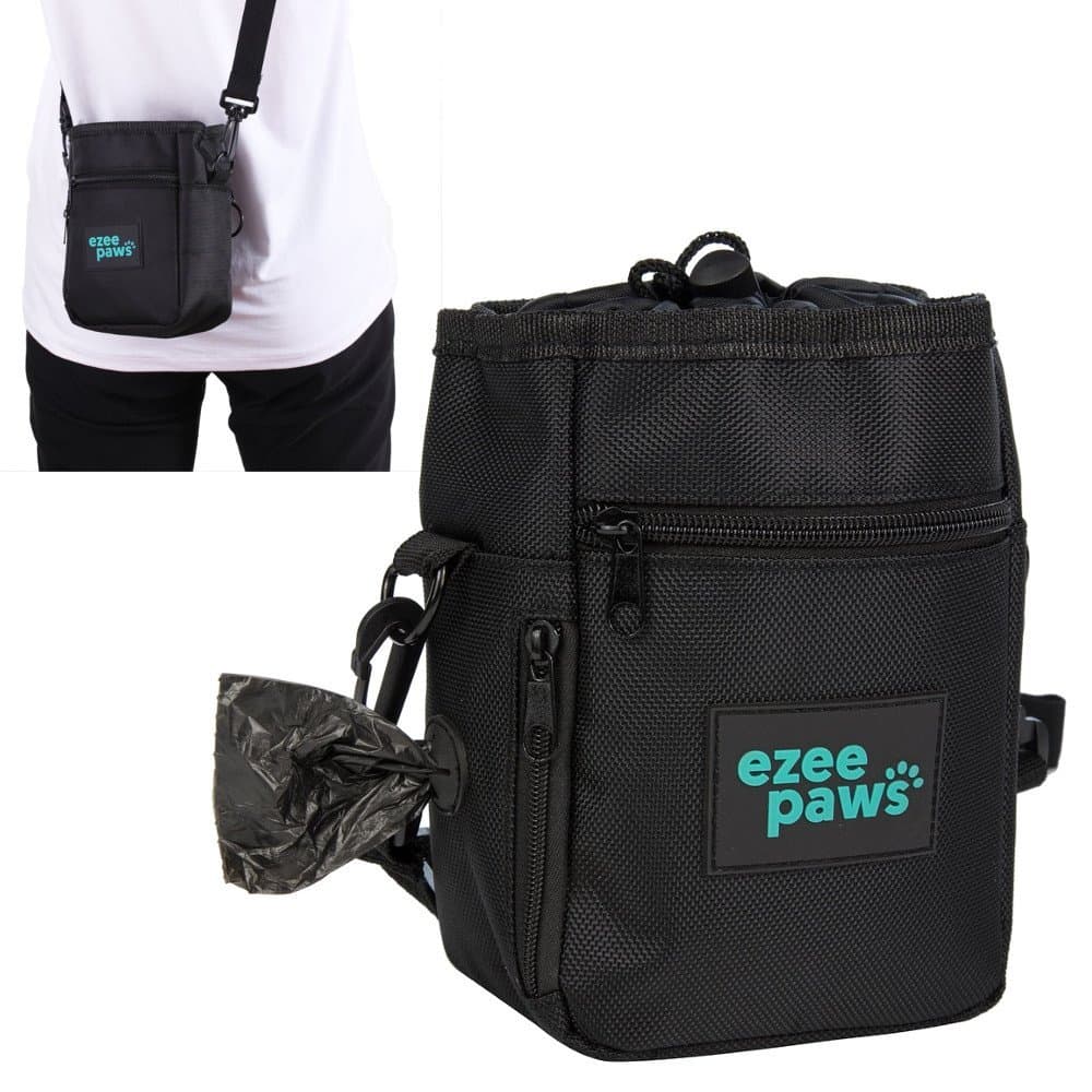 Ezee Paws Dog Walk and Treat Bag With Built-in Waste Poo Bags Dispenser includes 2 Rolls