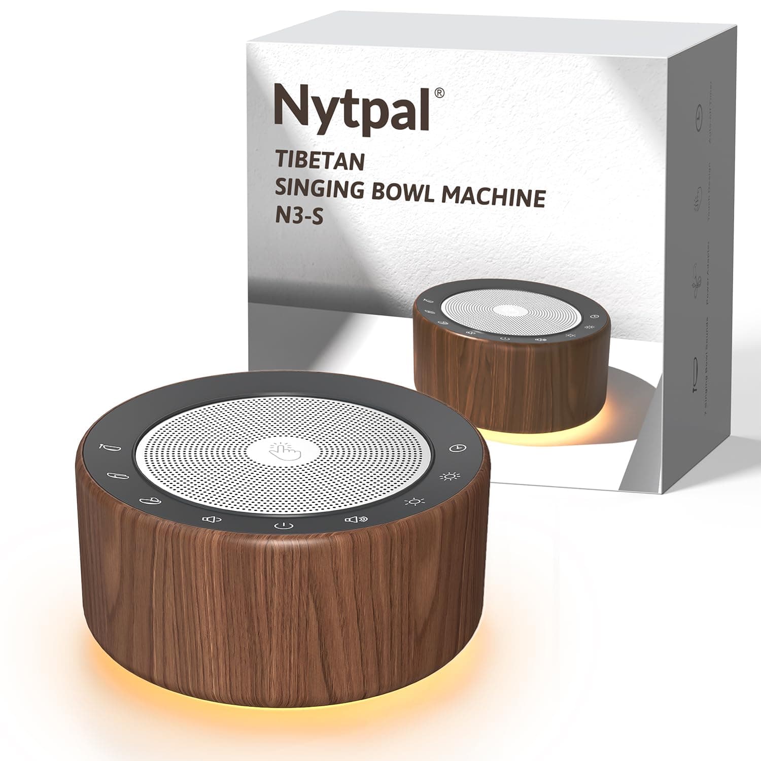 Tibetan Meditation Singing Bowl Machine - 7 Singing Bowl Sounds, Crystal Healing, Chakra Healing, Mindfulness and Stress Relief Timer and Memory Functions for Women/Men