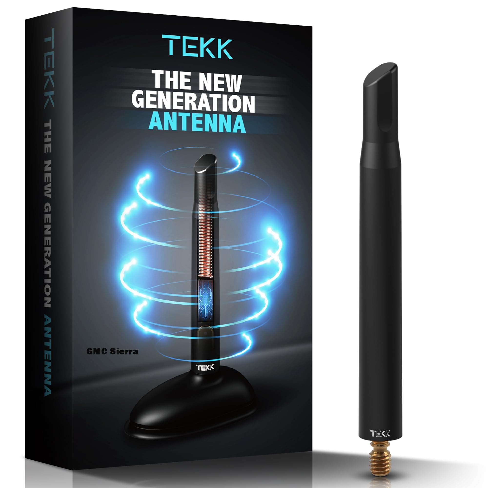 - TEKK Short Antenna Compatible with 2007-2026 GMC Sierra 1500 / Designed for Optimized FM/AM Reception / 4.8 Inches