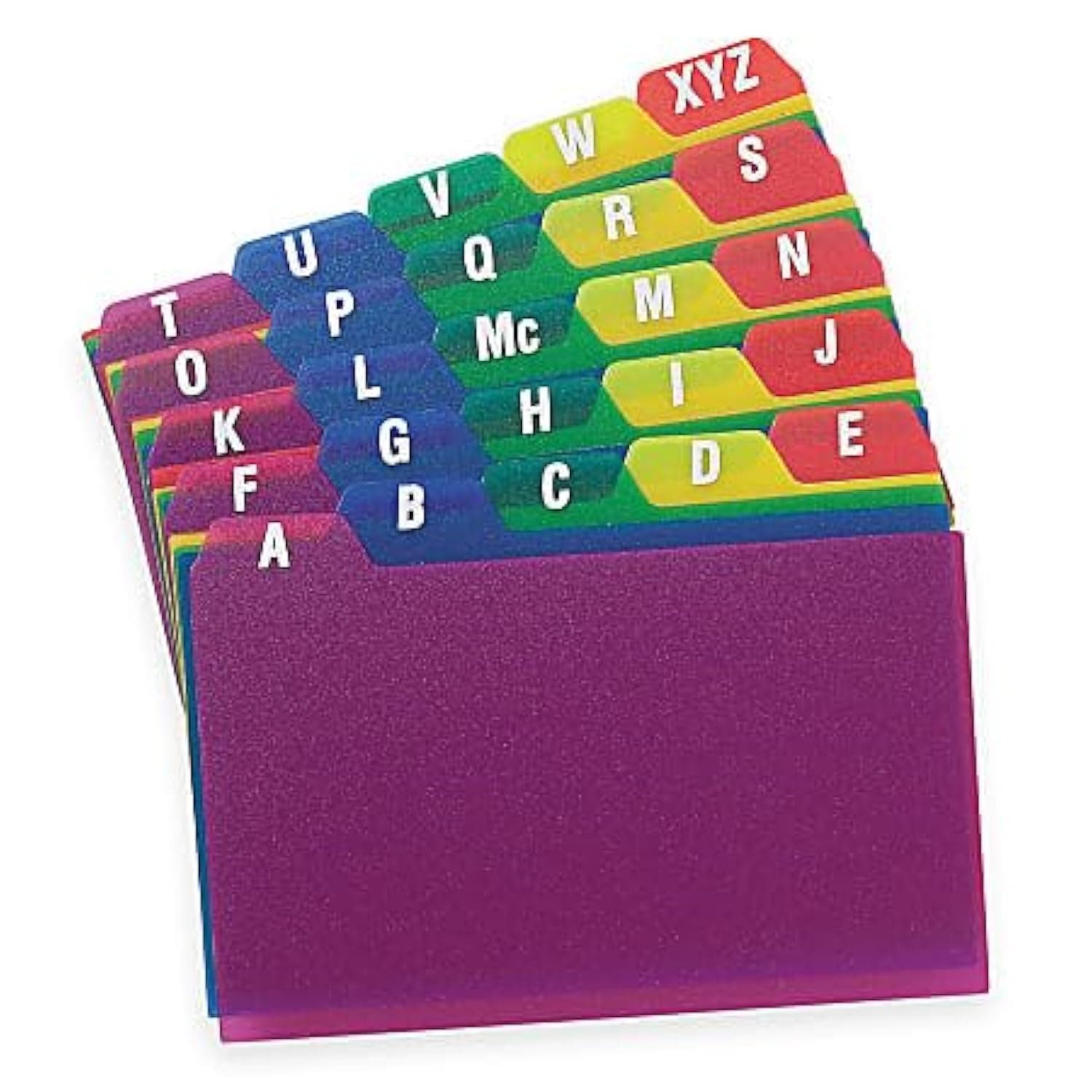 25 A-Z Tabbed 4x6 Index Card Guides in 5 Colors Durable Poly Note Divider Organizer Recipes Office School Home