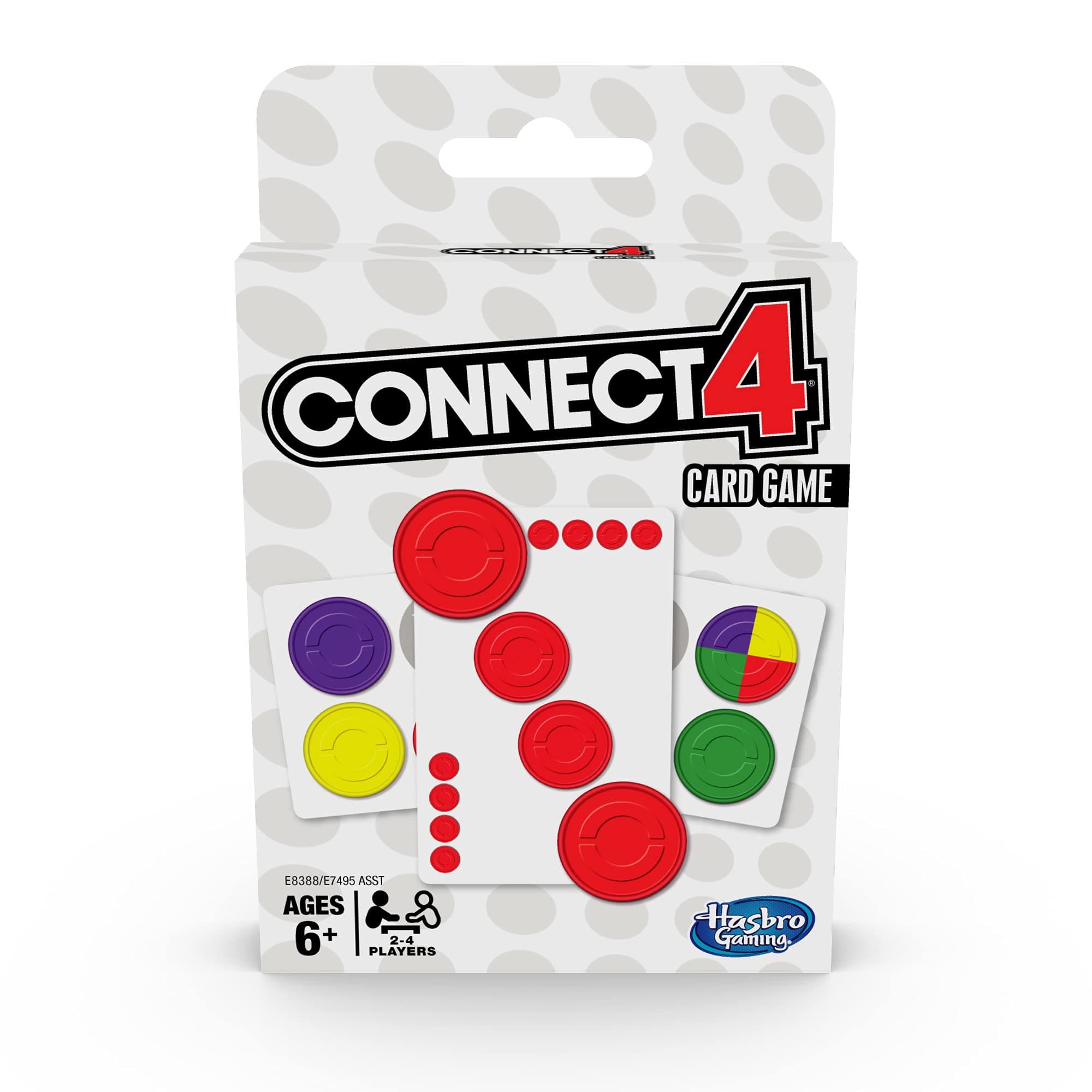 Connect 4 Card Game for Kids, 2-4 Players 4-in-A-Row Game, Fun Summer Activities, Vacation Travel Essentials, Ages 8+
