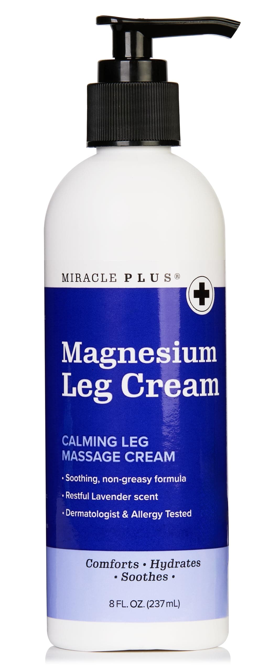 Miracle Plus Magnesium Cream For Leg Relief | Magnesium Lotion Calming Leg Cream Herbal Moisturizer Topical Body Butter Soothes + Calms Sensations, Itching, & Shaking, 8 Oz