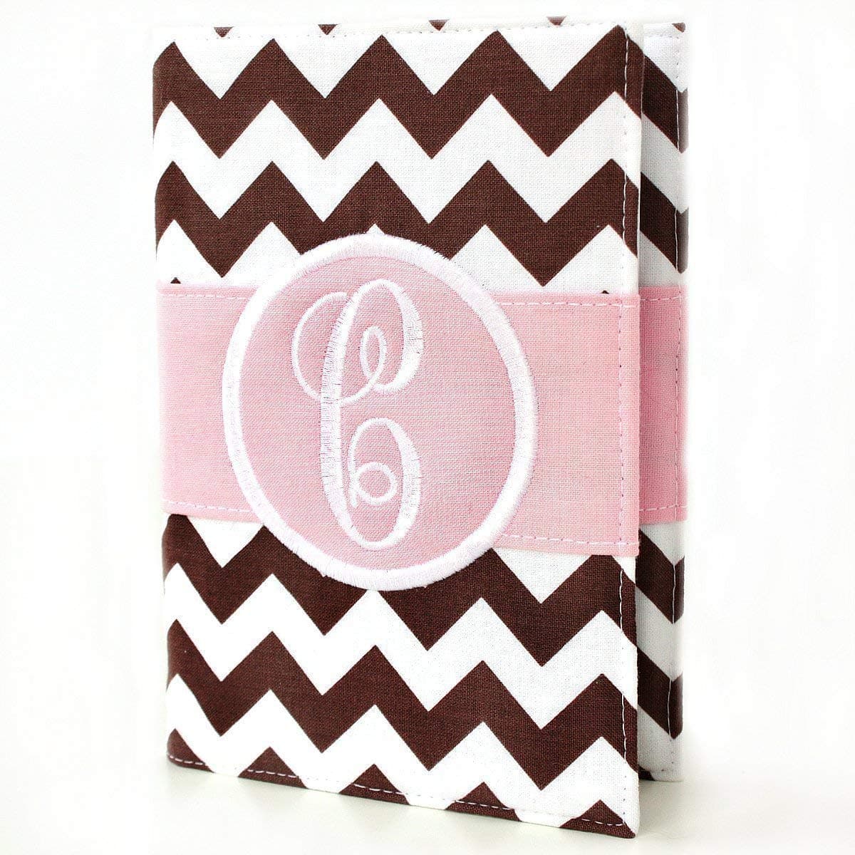 Custom Monogrammed Journal or Sketchbook with Reusable Fabric Cover - 11 Chevron Color Choices