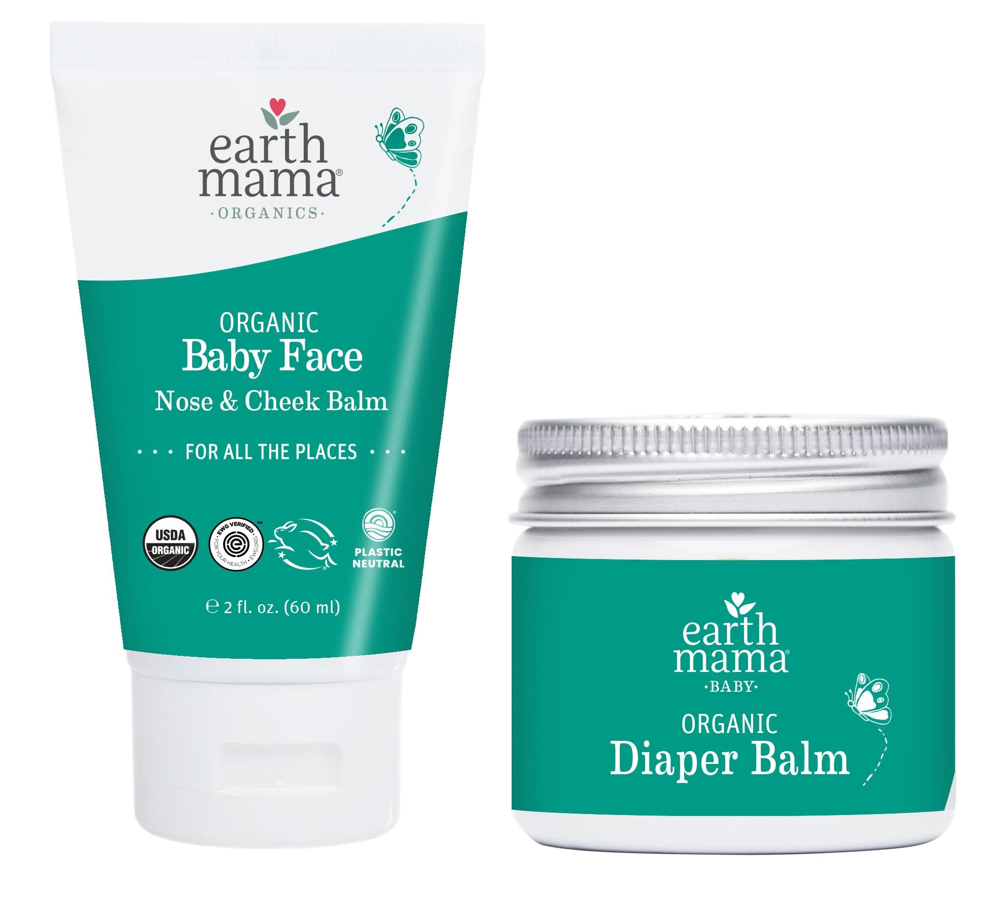 Top to Bottom Skin Care Bundle | Organic Diaper Balm + Baby Face Nose & Cheek Balm