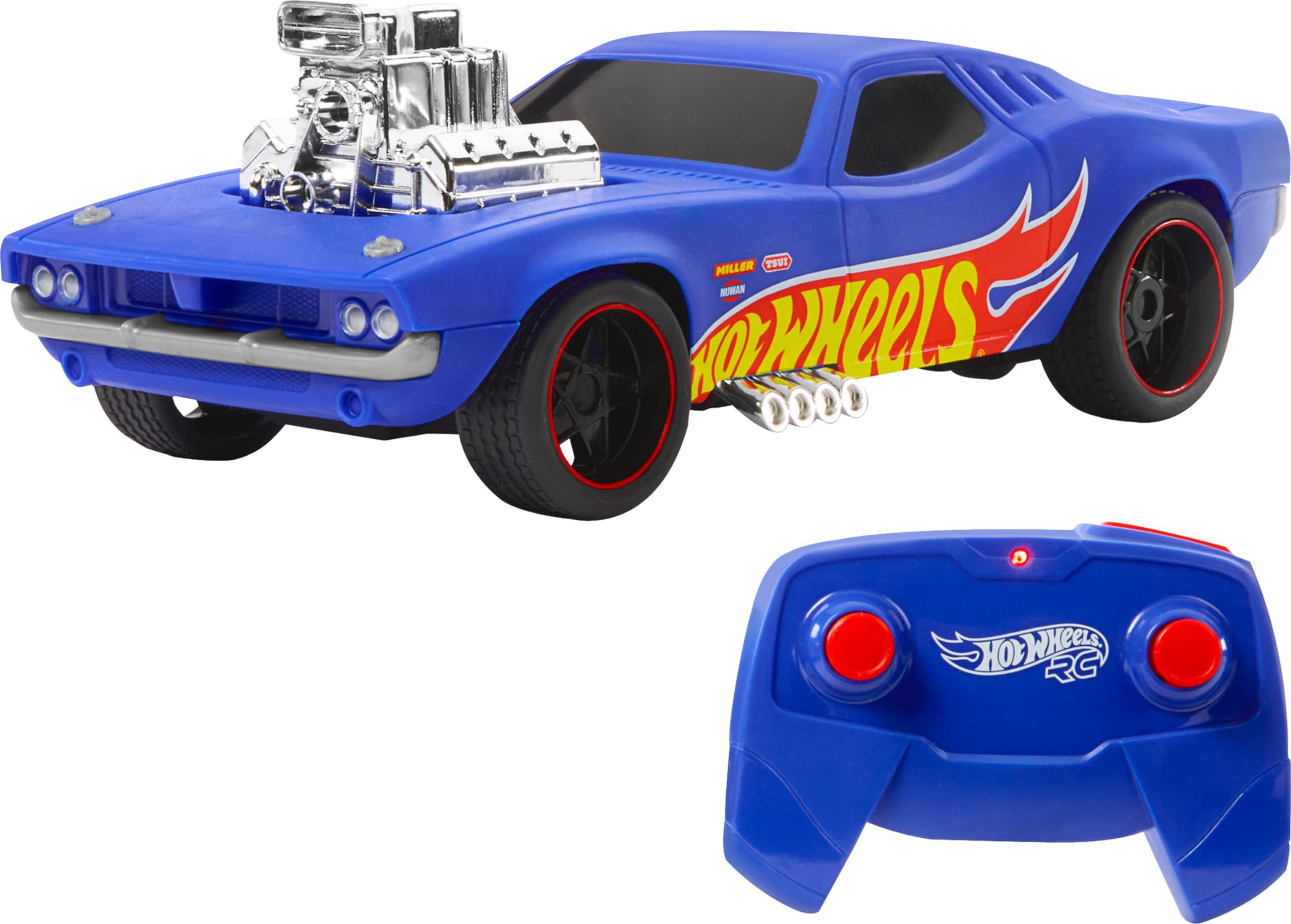 HOT WHEELS - Rodger Dodger RC Vehicle 1:16 Scale with USB Charge and Speed Up to 11 km/h, Special Edition 50 Anniversary, Toy for Children, 4+ Years, HTP54