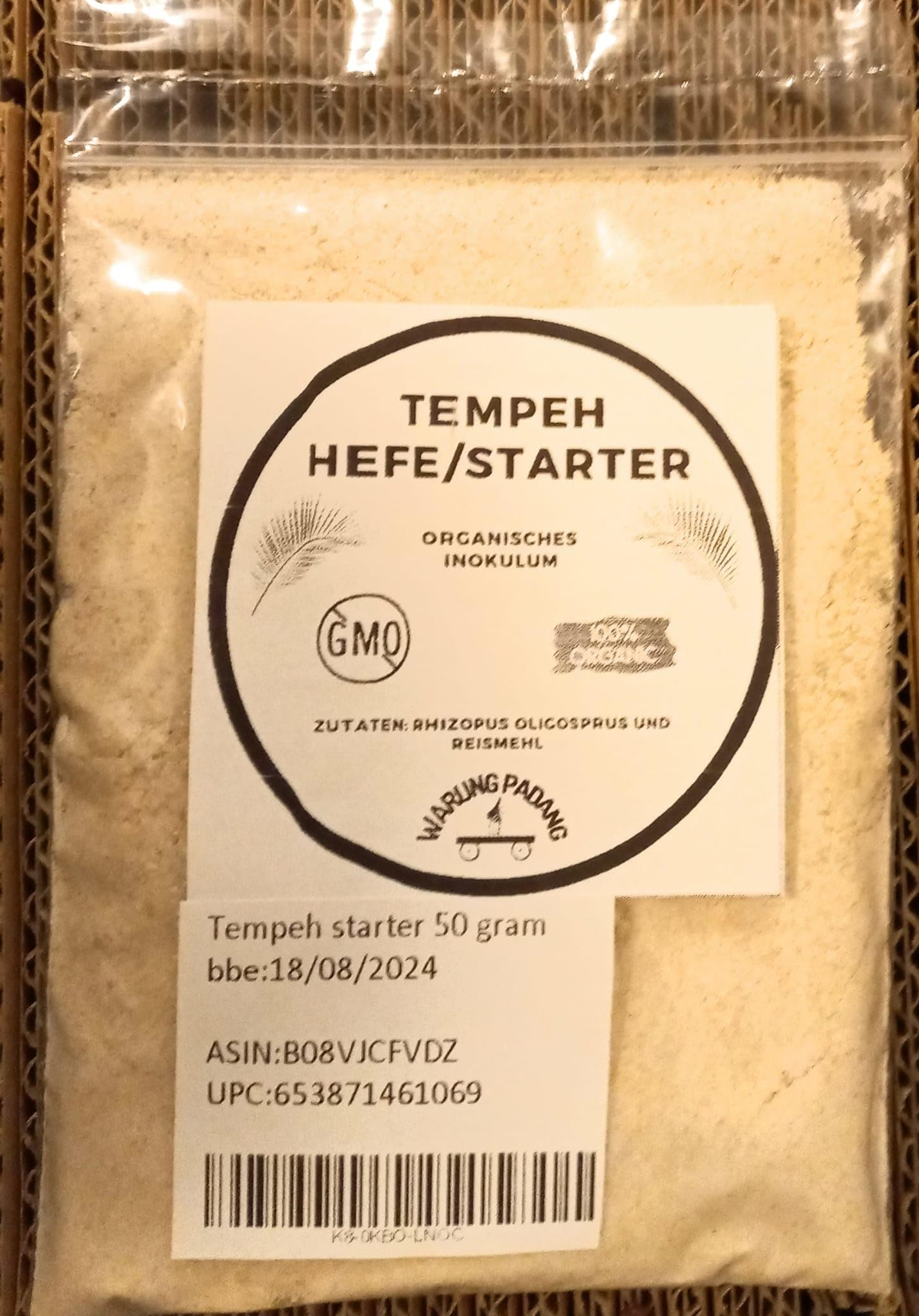 Tempeh Starter/Live Culture/Ragi Tempe/Inokulum-Non GMO-Halal 50 Gram