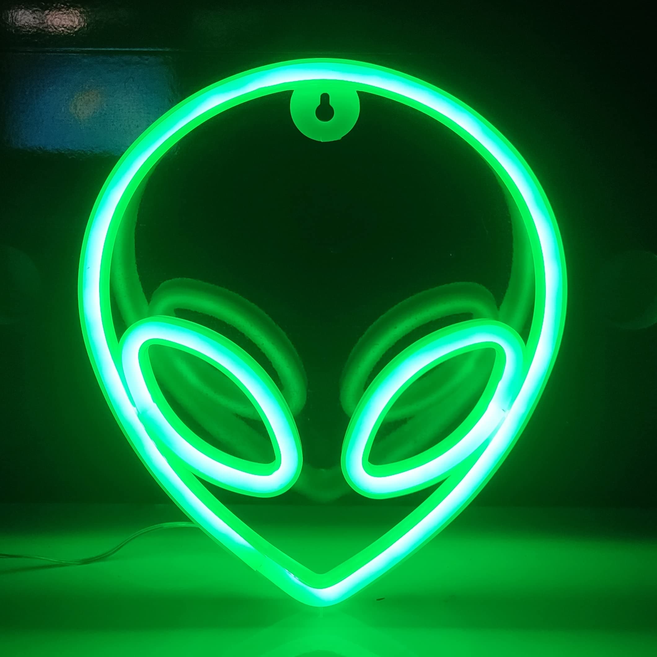 JYWJAlien Neon Sign,USB or 3-AA Battery Powered Neon Light,LED Table Decoration, Bedroom Wall Decoration, Birthday Gift,Wedding Supplies Business Gift(Green)