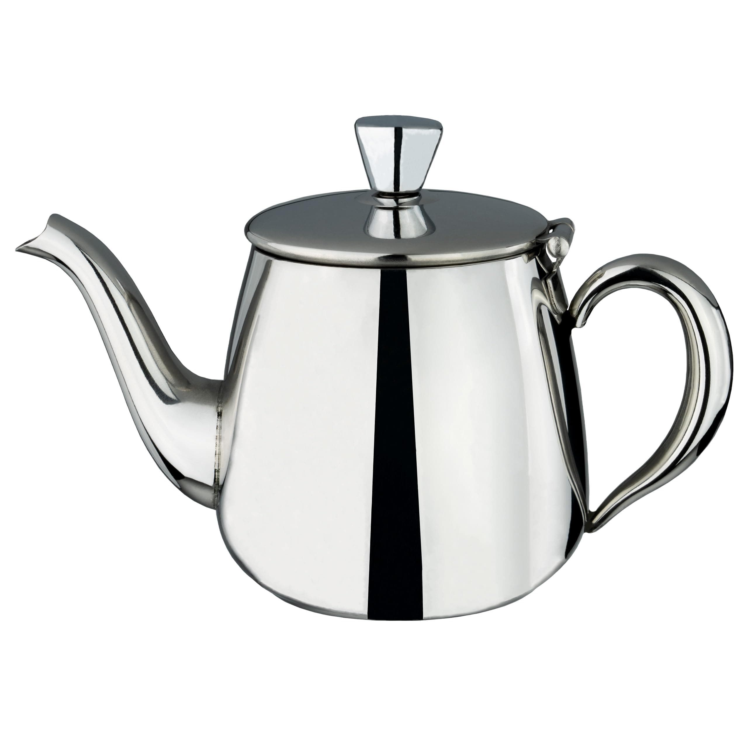 Café Olé Premium Tea Pot, 18/10 Stainless Steel, Mirror Polished, 13oz, Stay Cool Hollow Handles, Perfect Pour Spout