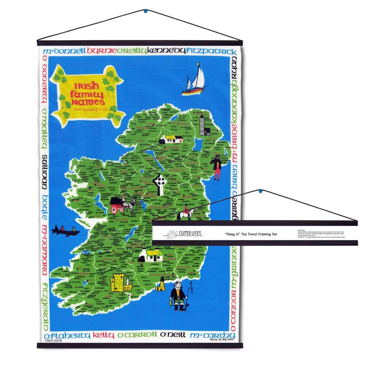 Irish Family Names Tea Towel | Irish Linen Kitchen Towel