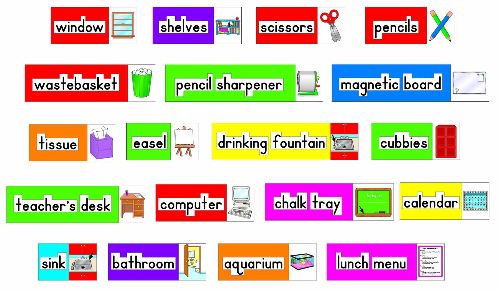 Carson Dellosa Four Blocks Print-Rich Classroom Labels Bulletin Board Set (3266)