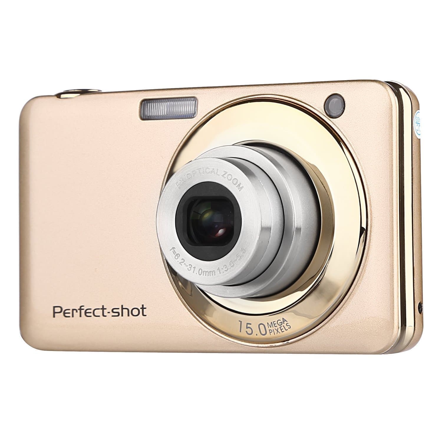 GordVESJB008 2.7 Inch TFT 5X Optical Zoom 15MP 1280x720 HD Anti-Shake Smile Capture Digital Video Camera-Gold