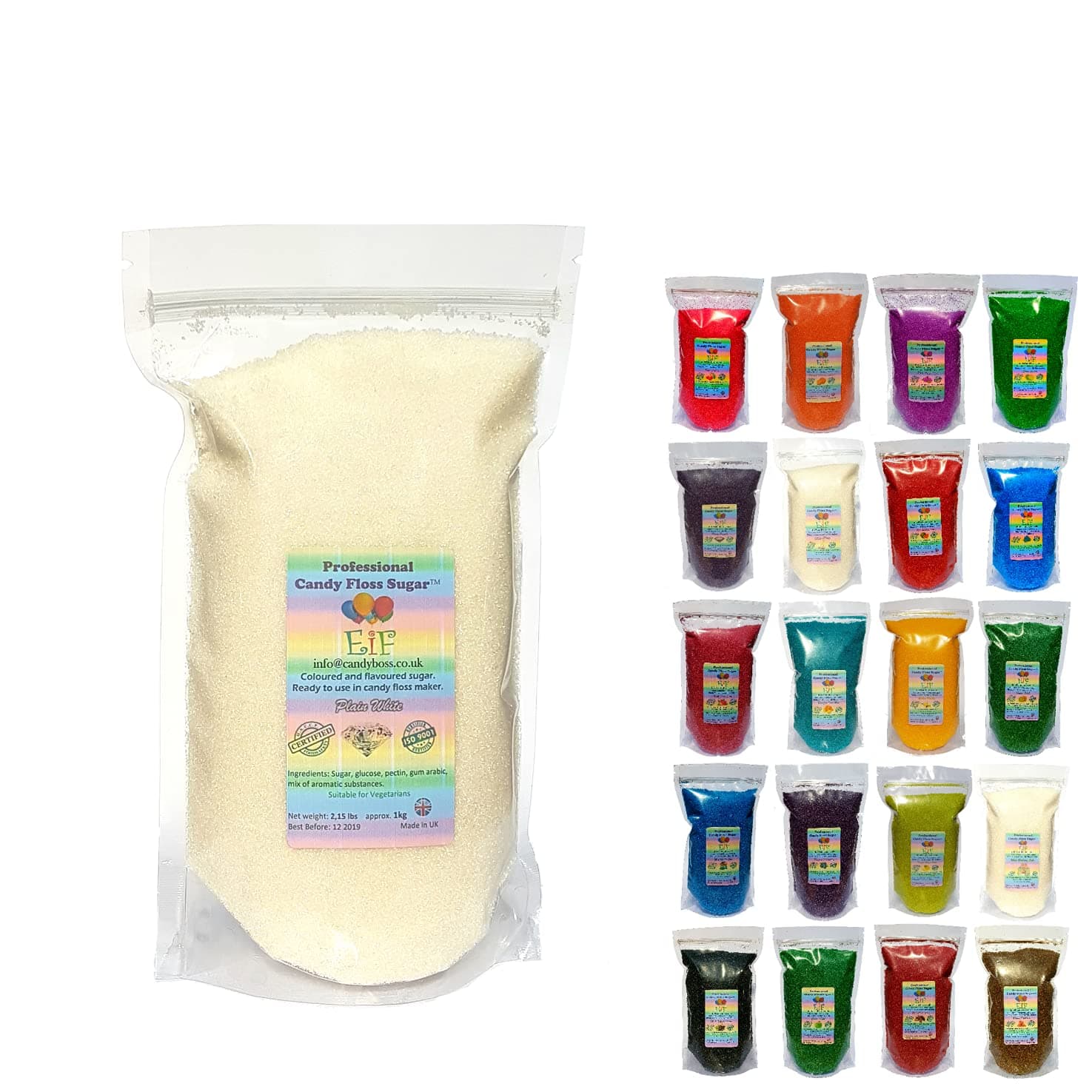 Candy Floss Cotton Sugar EverydayisFriday White ORIGINAL1 KG - Ready to Use in Your Machine