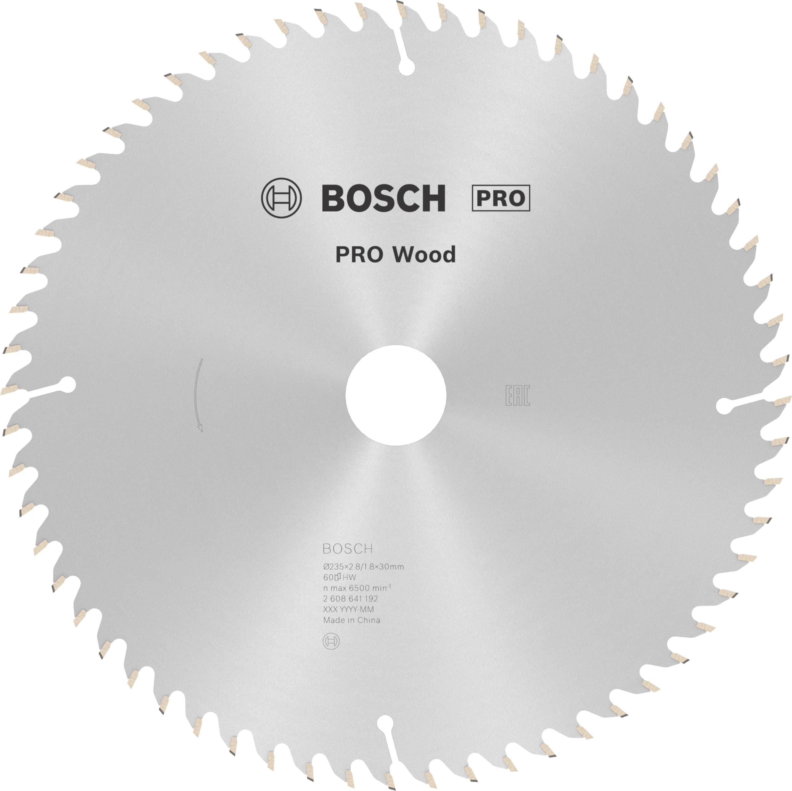 Bosch 1x PRO Wood Circular Saw Blade for Corded Hand-Held Circular Saws (for Softwood, Hardwood, Ø mm, Professional Accessory Hand-Held Circular Saw)