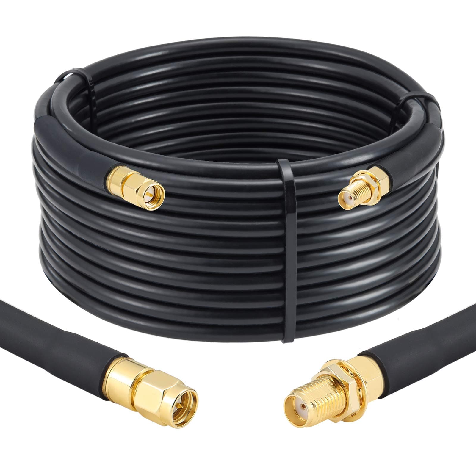 XRDS -RF 25ft SMA Male to SMA Female Coax Extension Cable, 50 Ohm KMR240 Low Loss SMA Coax Coaxial Cable with SMA Connectors for 3G/4G/5G/LTE/ADS-B/WiFi/Ham/Radio