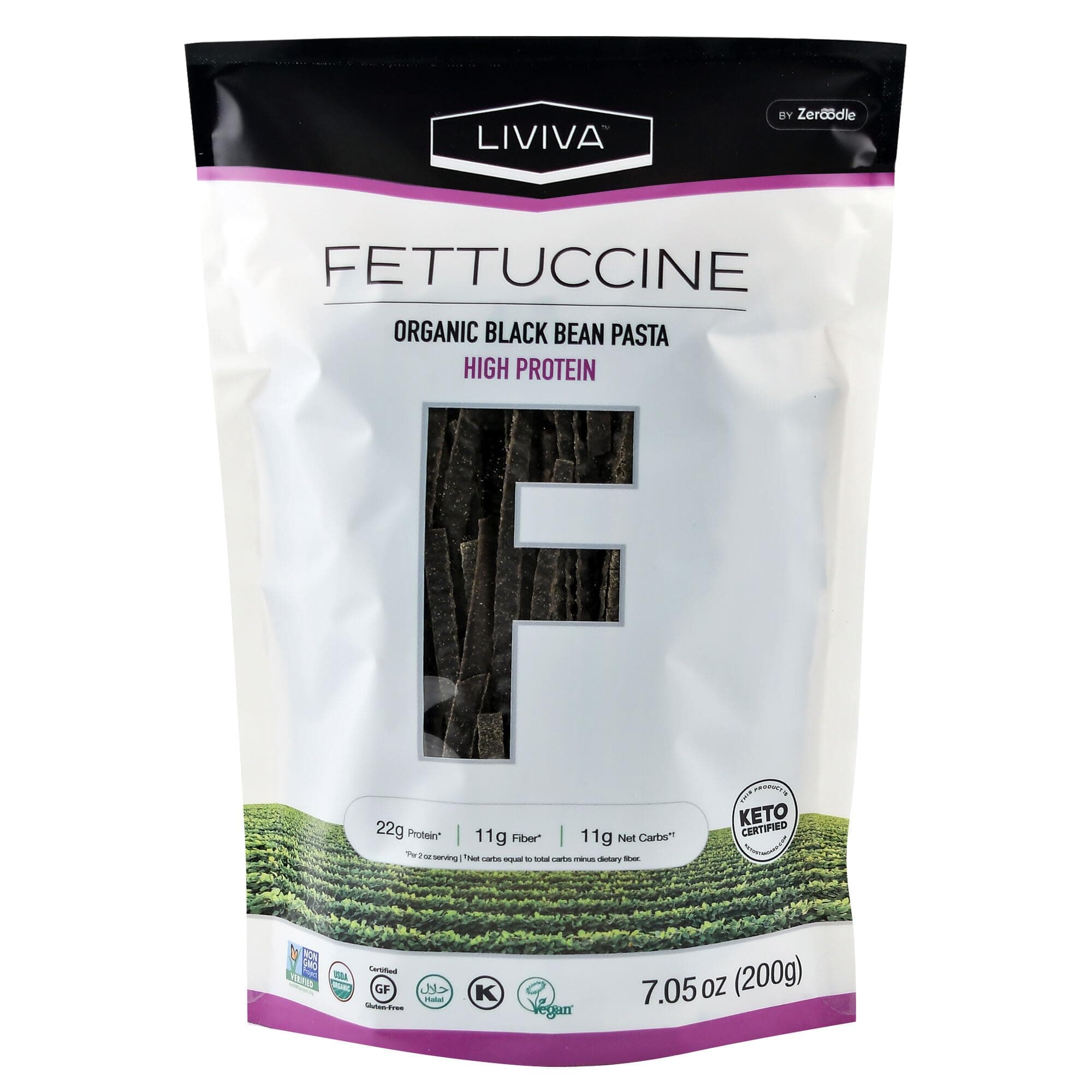 ZeroodleOrganic BLACK BEAN FETTUCCINE, 200 GR